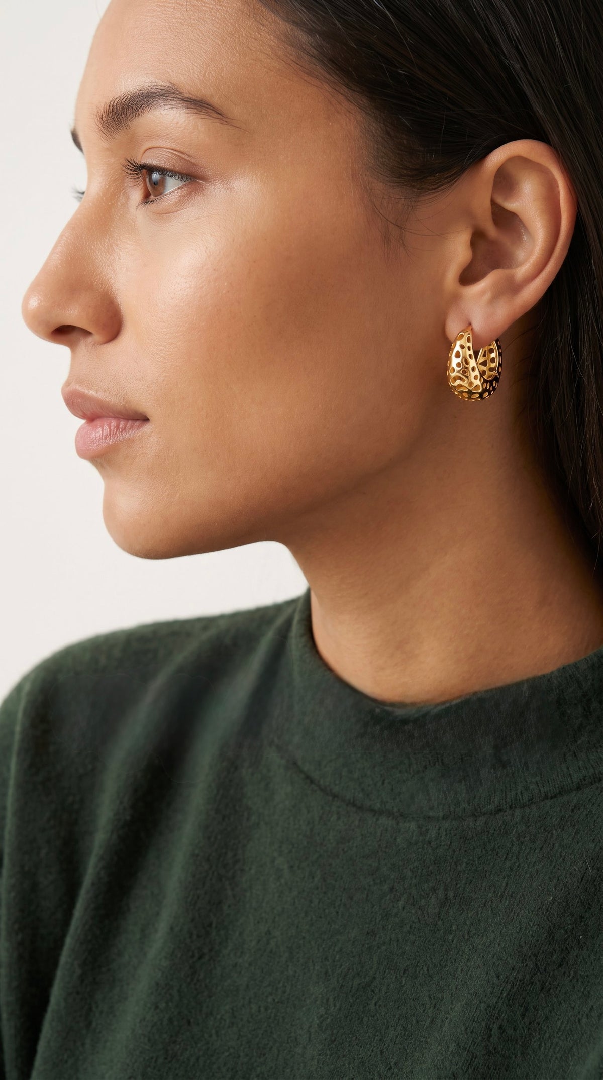 Honeycomb Dream Hoops | Gold-Plated Cutout Geometric Hoops