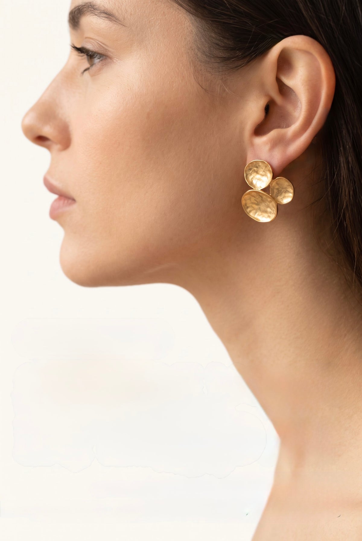 Petal Cluster Earrings | Hammered Geometric Waterproof Gold Studs
