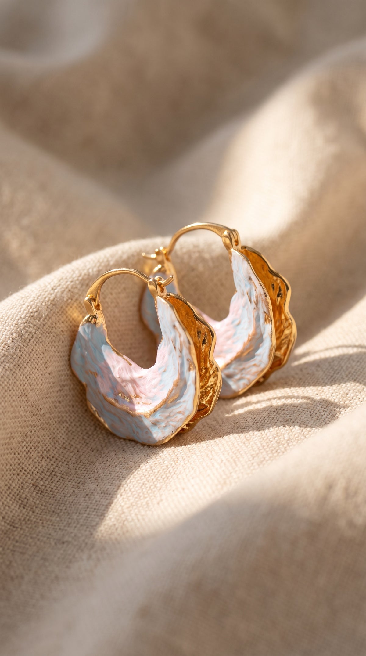 Tide Pool Hoops | Gold-Plated Enamel Hoops