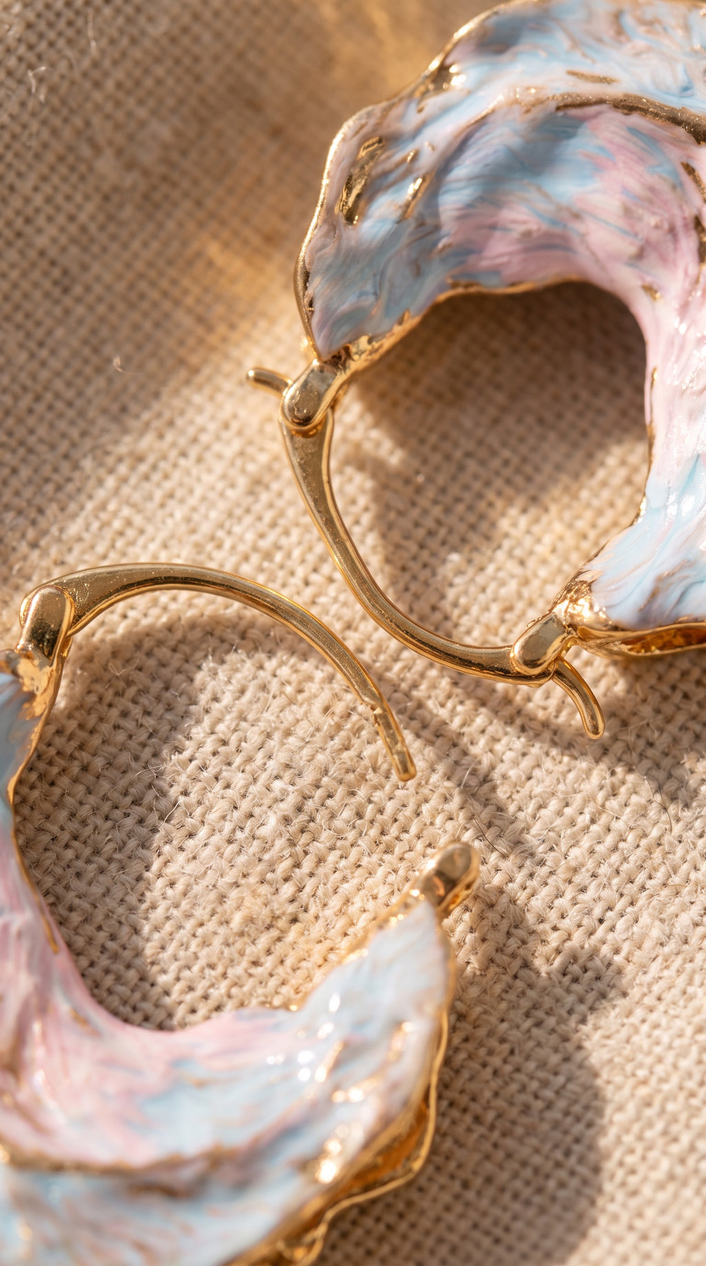 Tide Pool Hoops | Gold-Plated Enamel Hoops