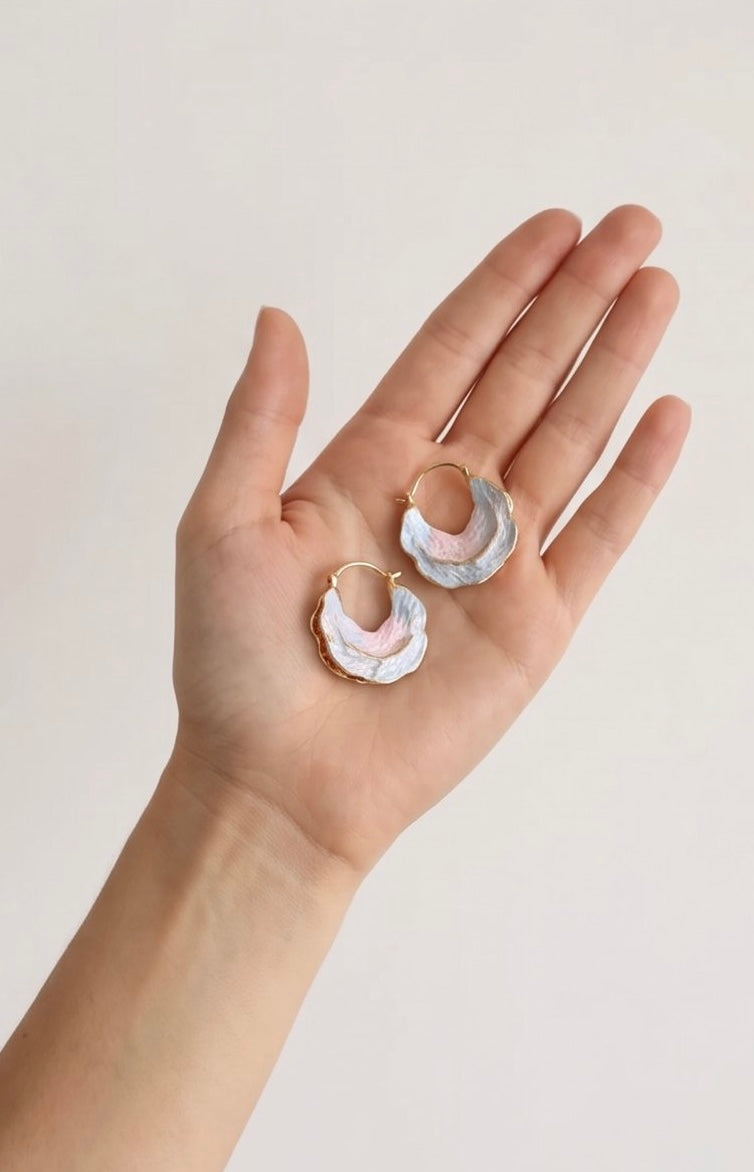 Tide Pool Hoops | Gold-Plated Enamel Hoops