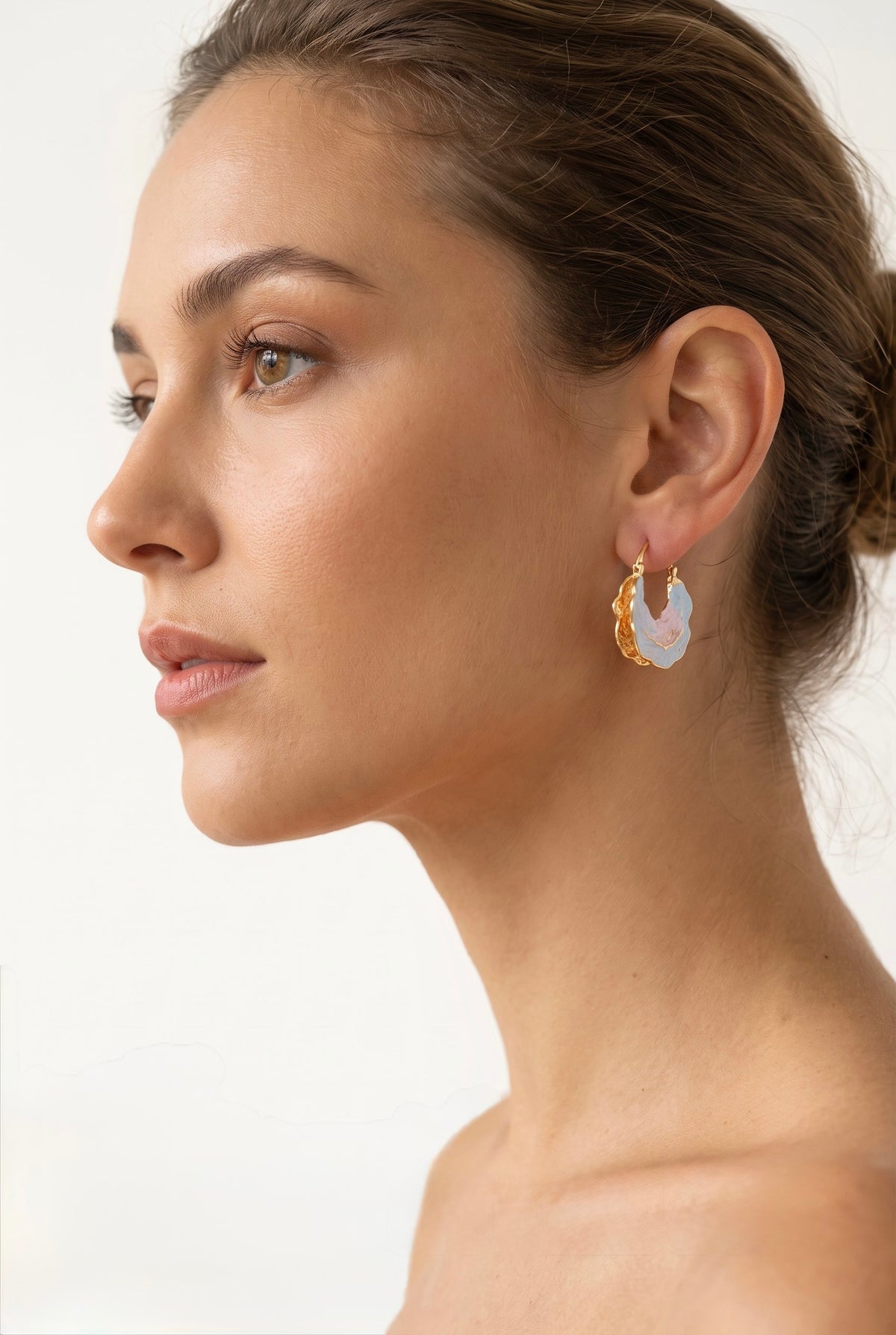 Tide Pool Hoops | Gold-Plated Enamel Hoops