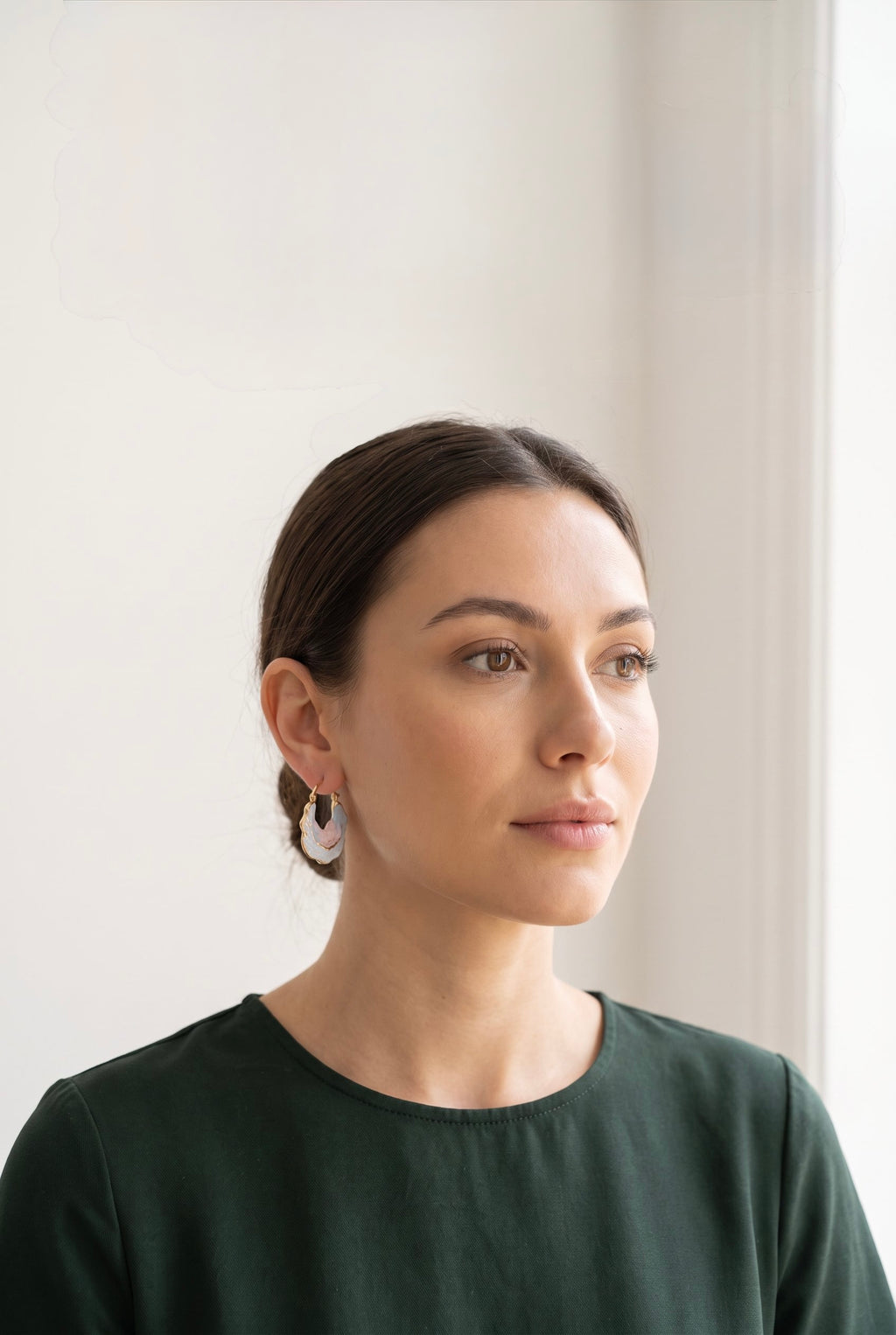 Tide Pool Hoops | Gold-Plated Enamel Hoops