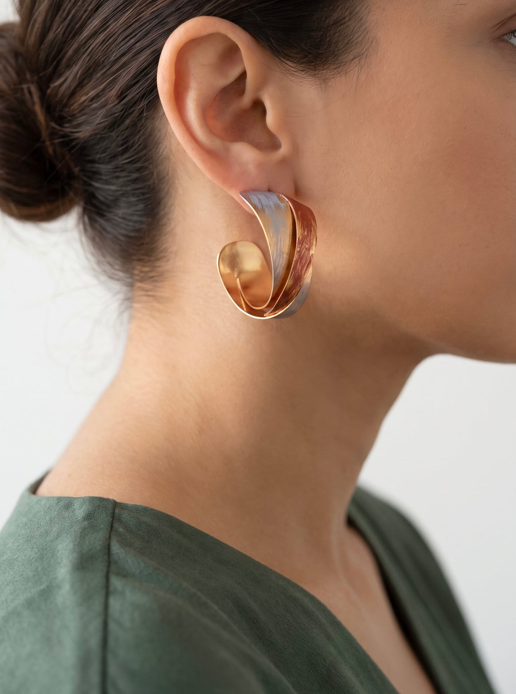 Twisted Flame Hoops | Recycled Brass & Enamel Statement Drops