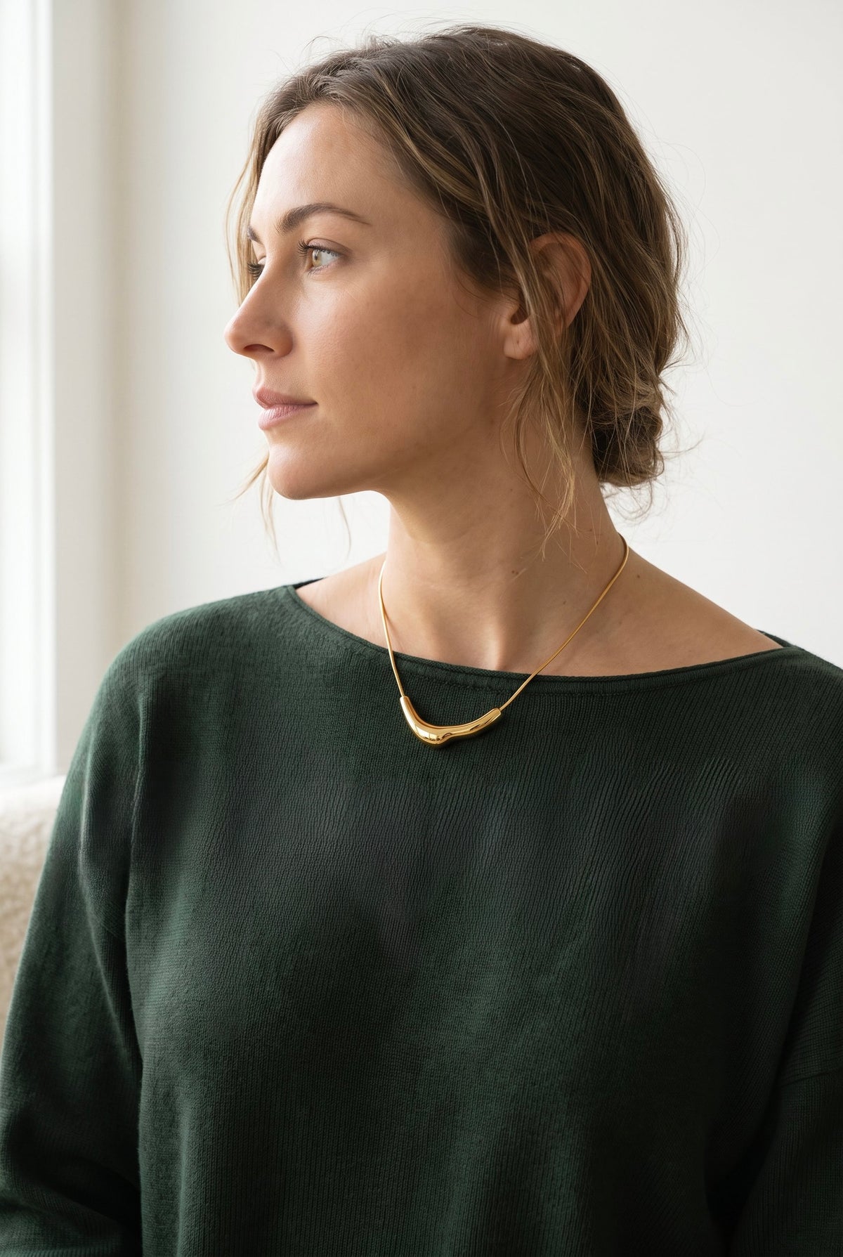 Curve Statement Necklace | 18K Gold Plated Sterling Silver