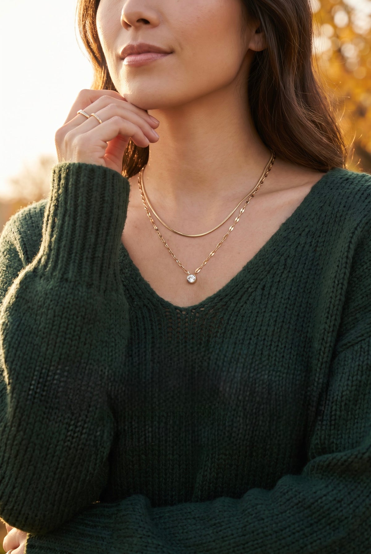 Golden Hour Layered Necklace | 14K Gold-Plated Layered Chains