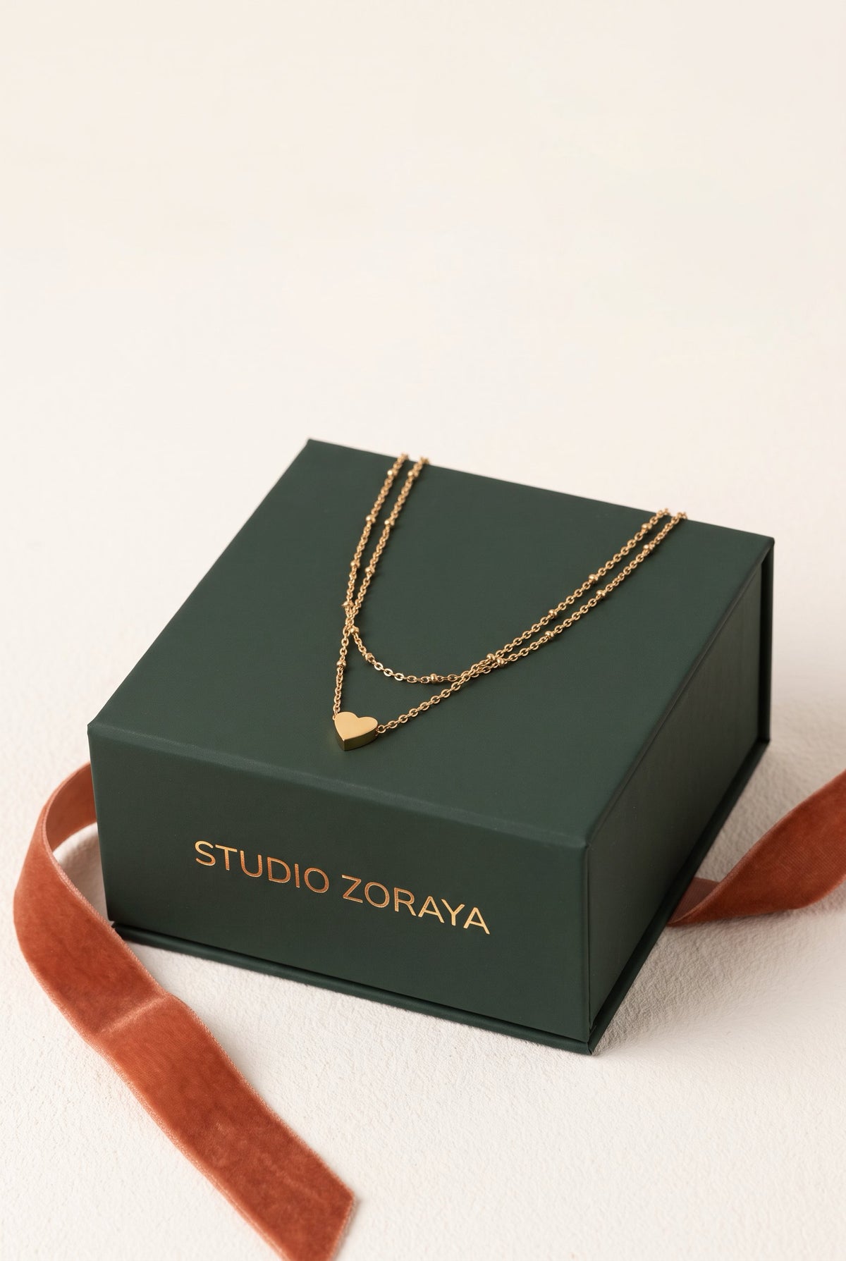 Layered Heart Necklace | 18K Gold-Plated Stainless Steel
