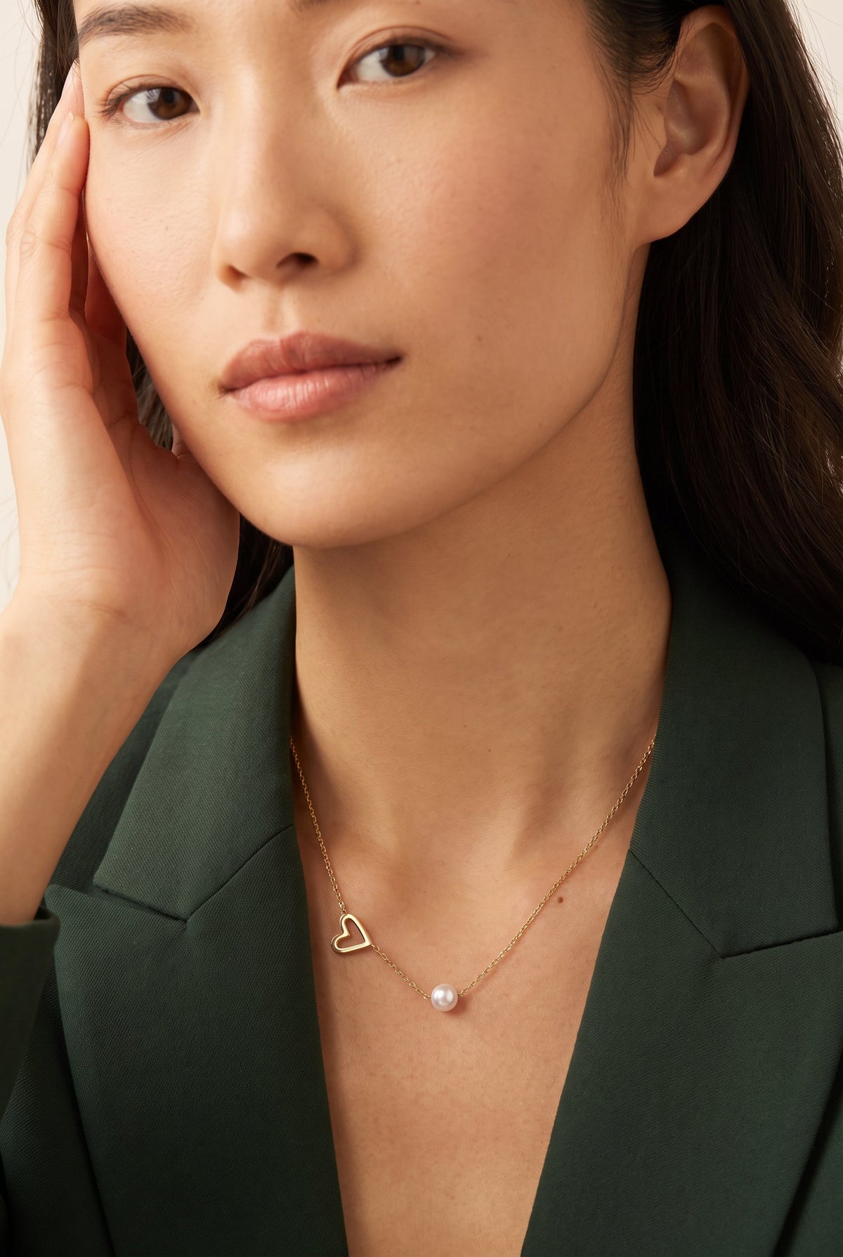 Pearl Heart Embrace Necklace | Gold Plated Stainless Steel