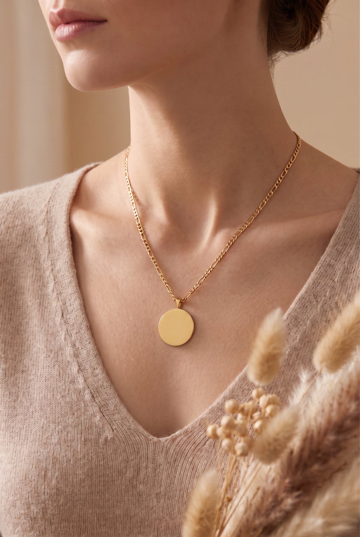 Zodiac Wheel Medallion Necklace | Gold Plated Stainless Steel & Zirconia