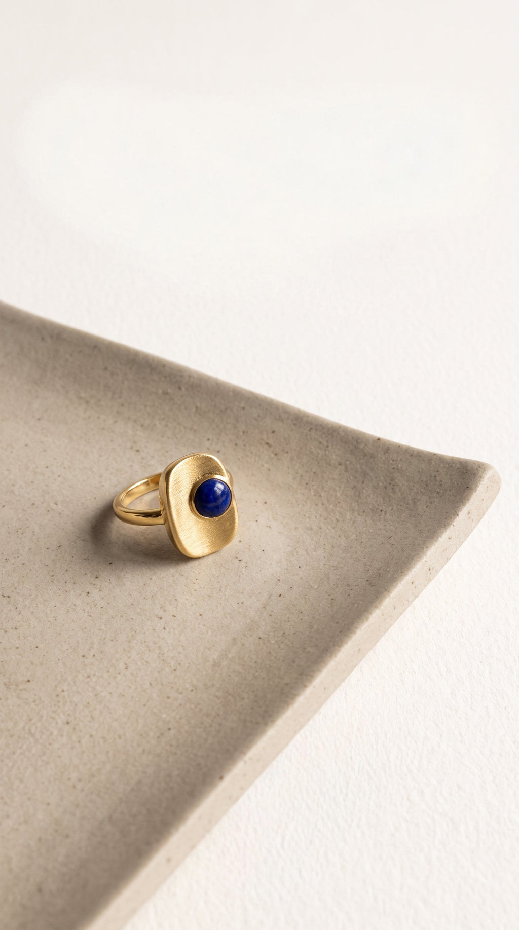 Cosmic Truth Ring | Gold Plated Recycled Brass Lapis Lazuli Ring – Natural Blue Gemstone