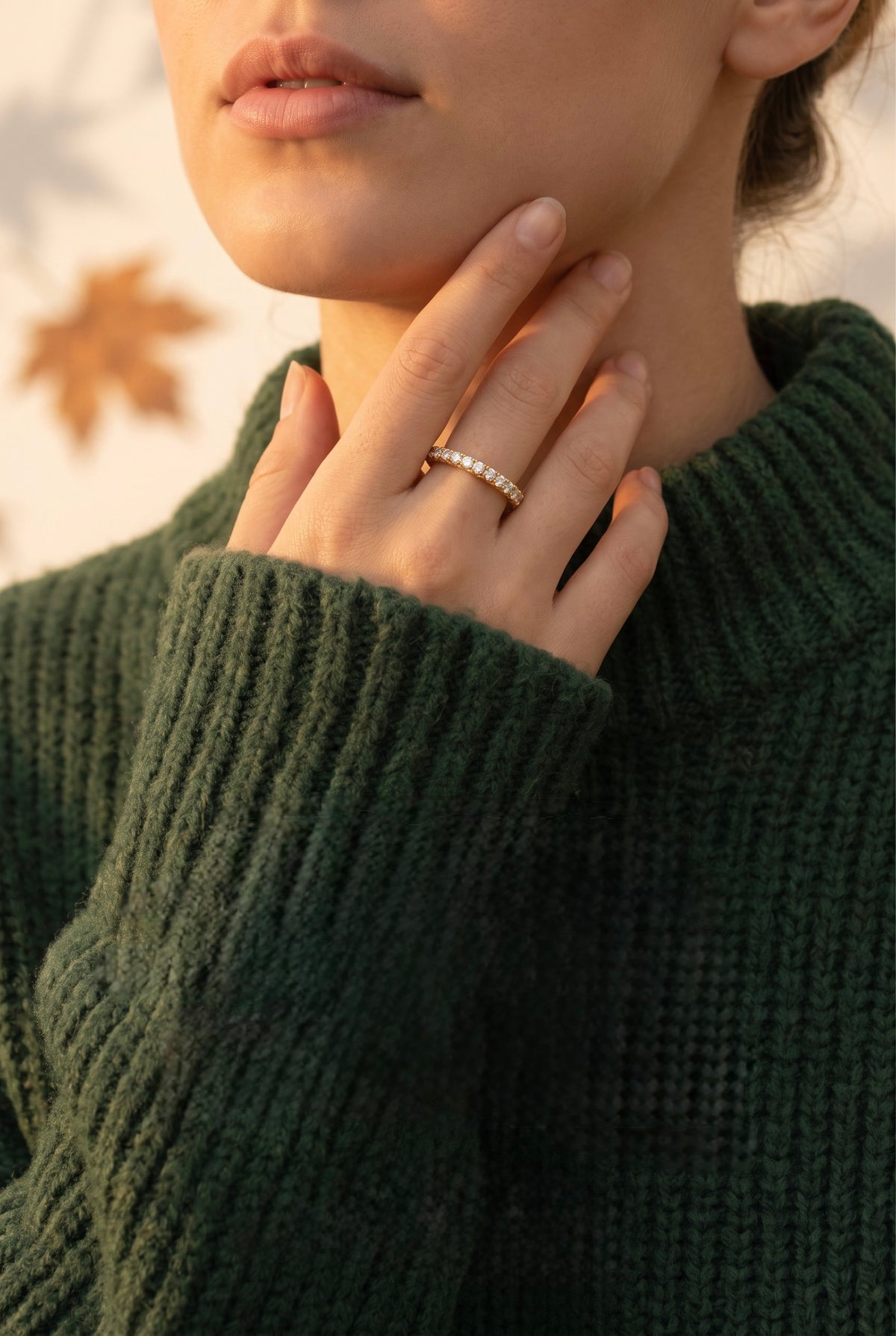 Eternal Spark Ring | 14K Gold Plated Recycled Eco-Brass Adjustable Band with Brilliant Zirconia Stones