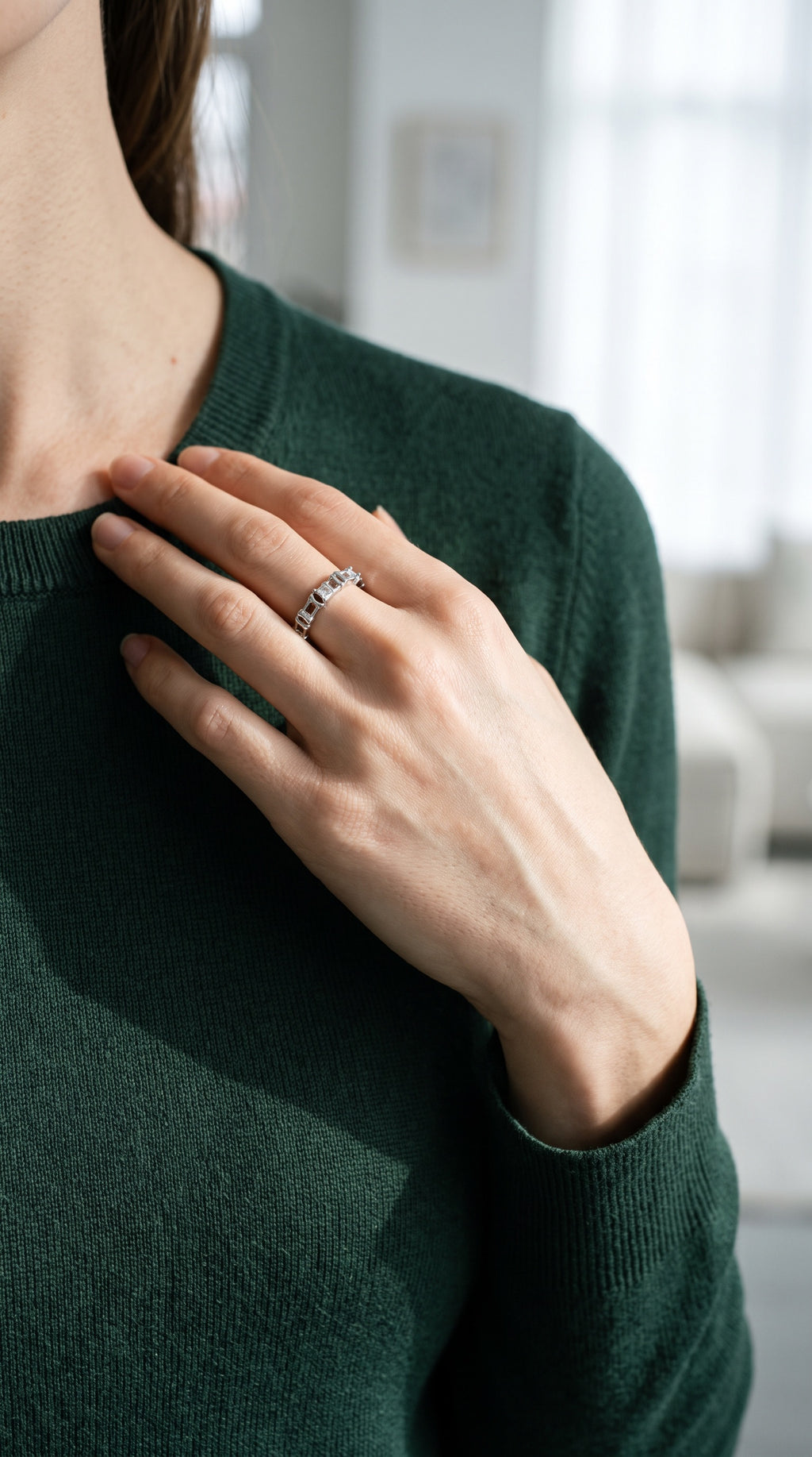 Geometric Luxe Ring | Gold Plated Recycled Brass with Cubic Zirconia Accents