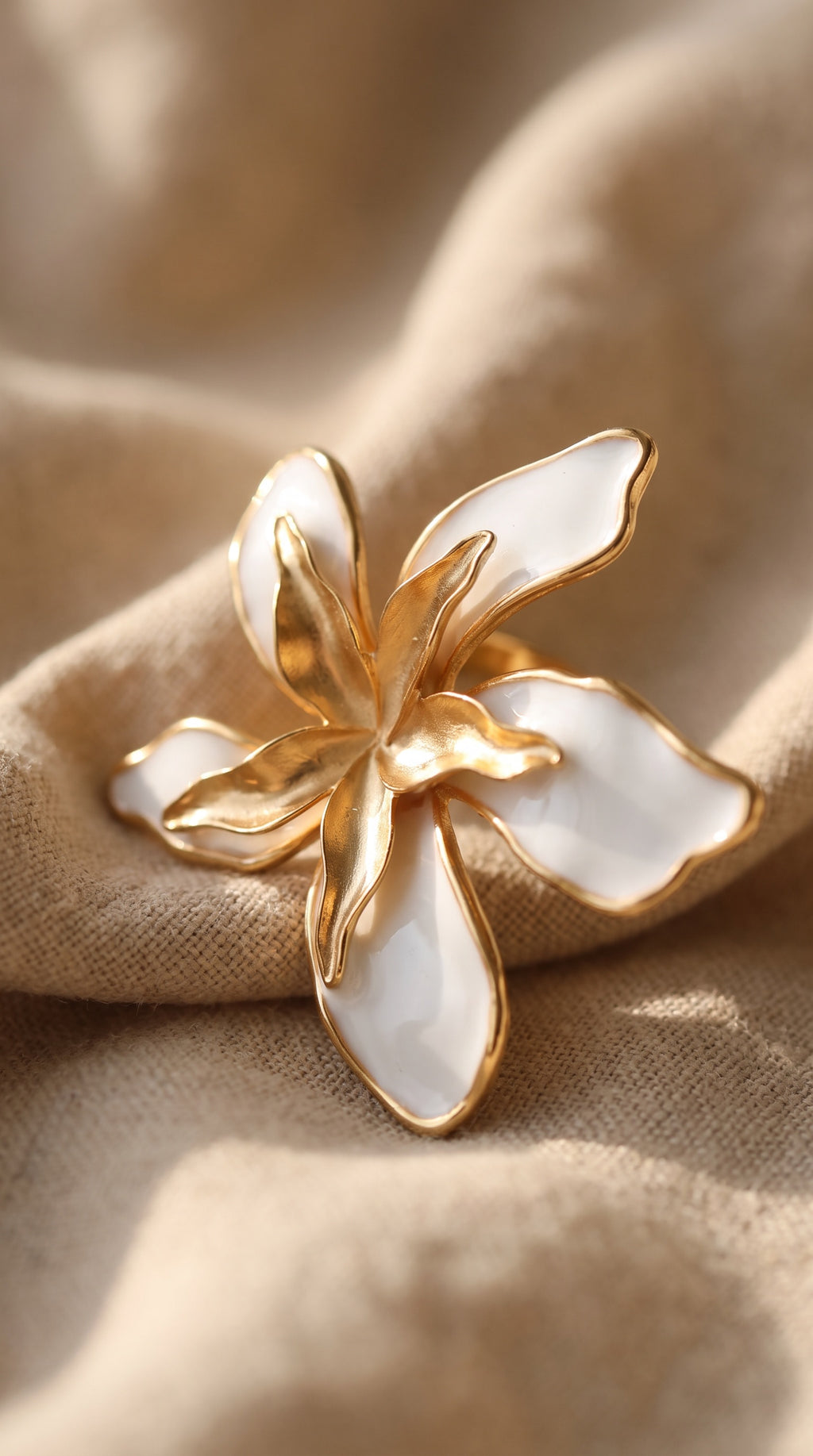 Lily Bloom Statement Ring | Gold Plated Recycled Brass Floral Ring