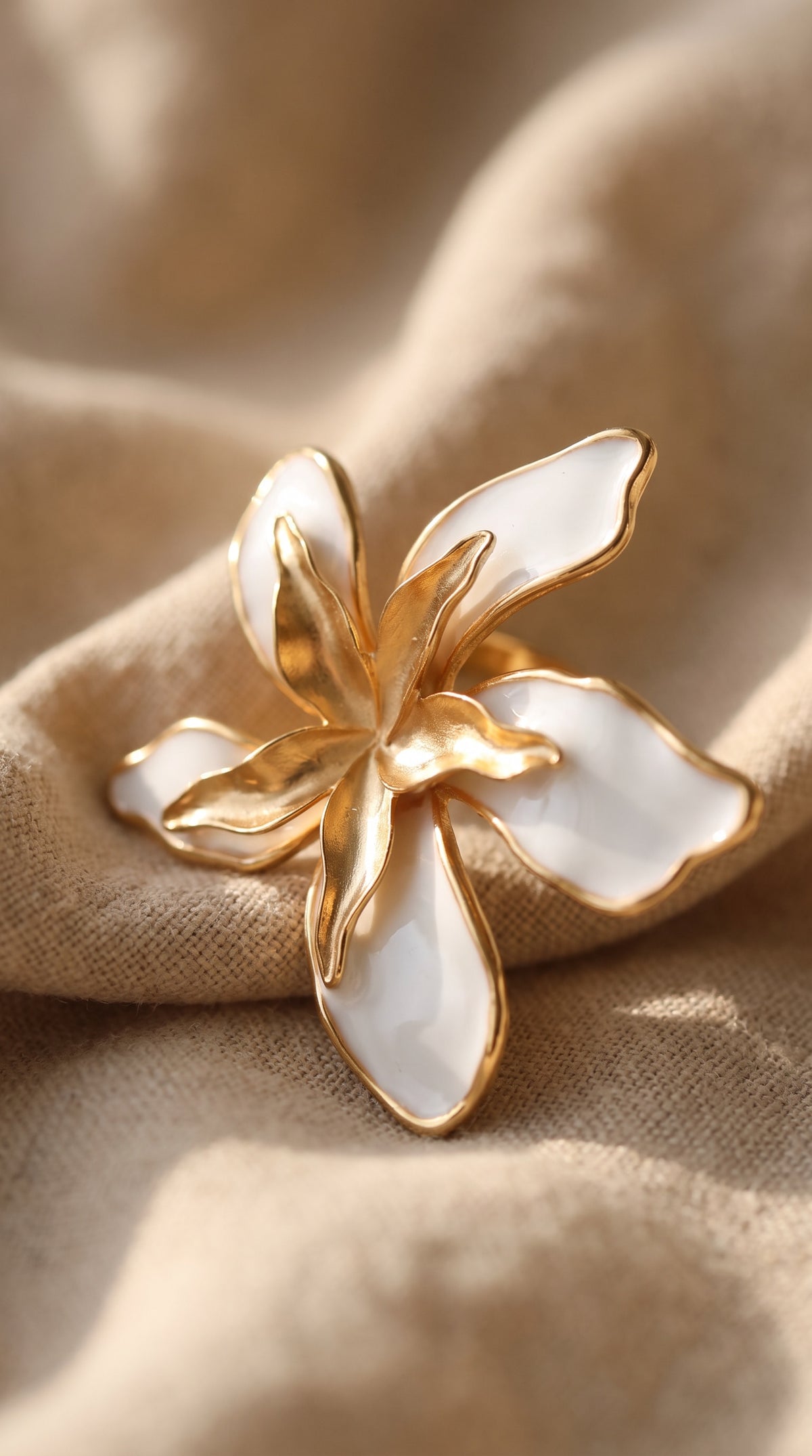 Lily Bloom Statement Ring | Gold Plated Recycled Brass Floral Ring