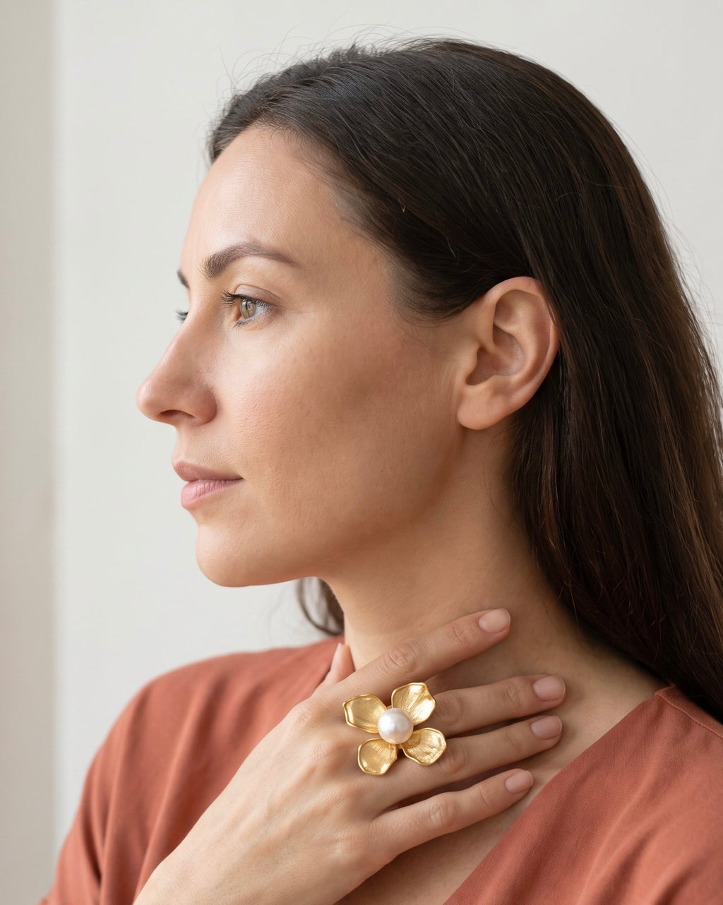 Lily Bloom Statement Ring | Gold Plated Recycled Brass Floral Ring