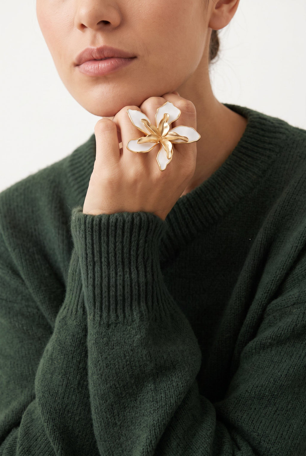Lily Bloom Statement Ring | Gold Plated Recycled Brass Floral Ring