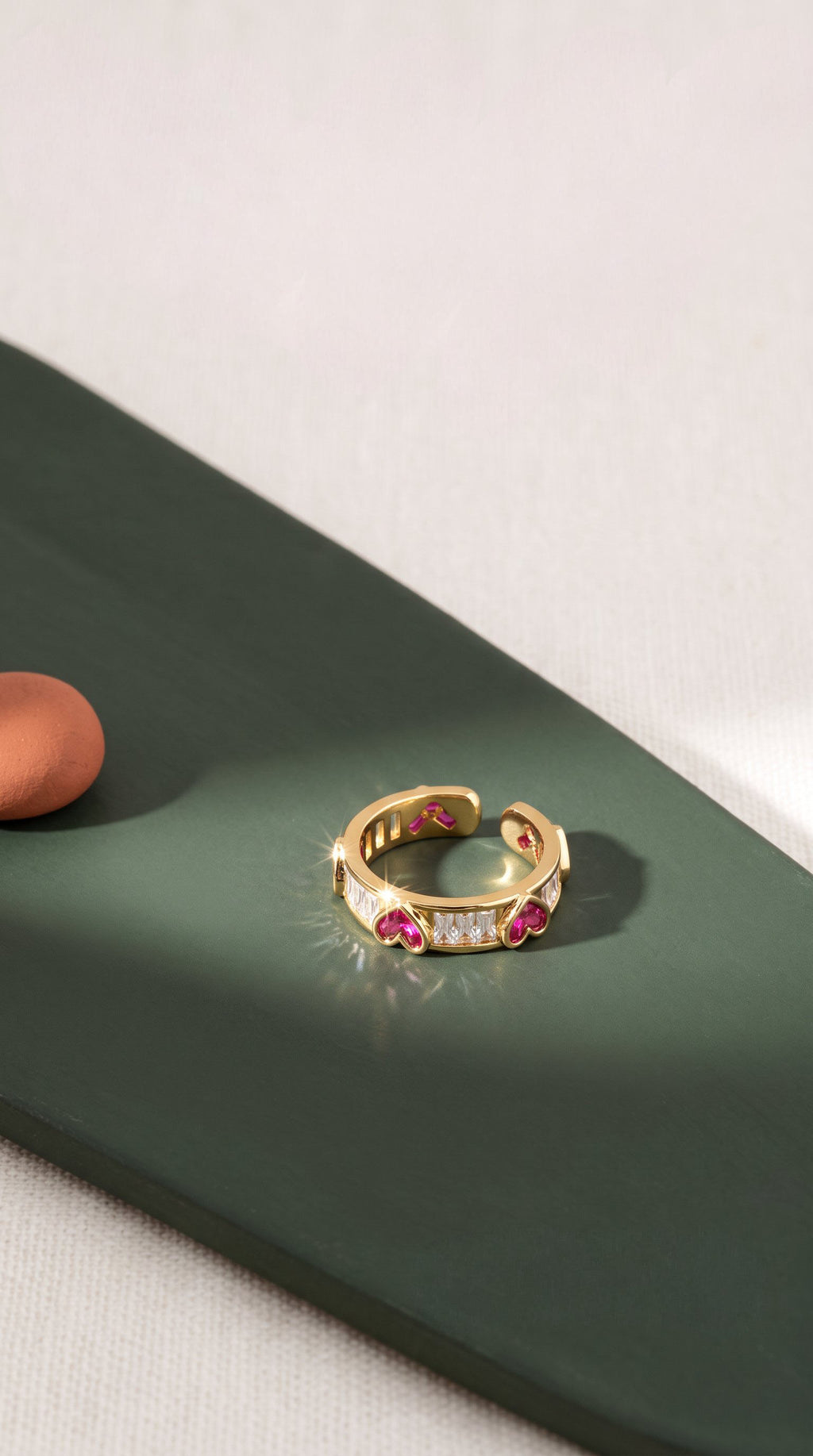 Love + Logic Ring | Gold Plated Recycled Brass with Cubic Zirconia