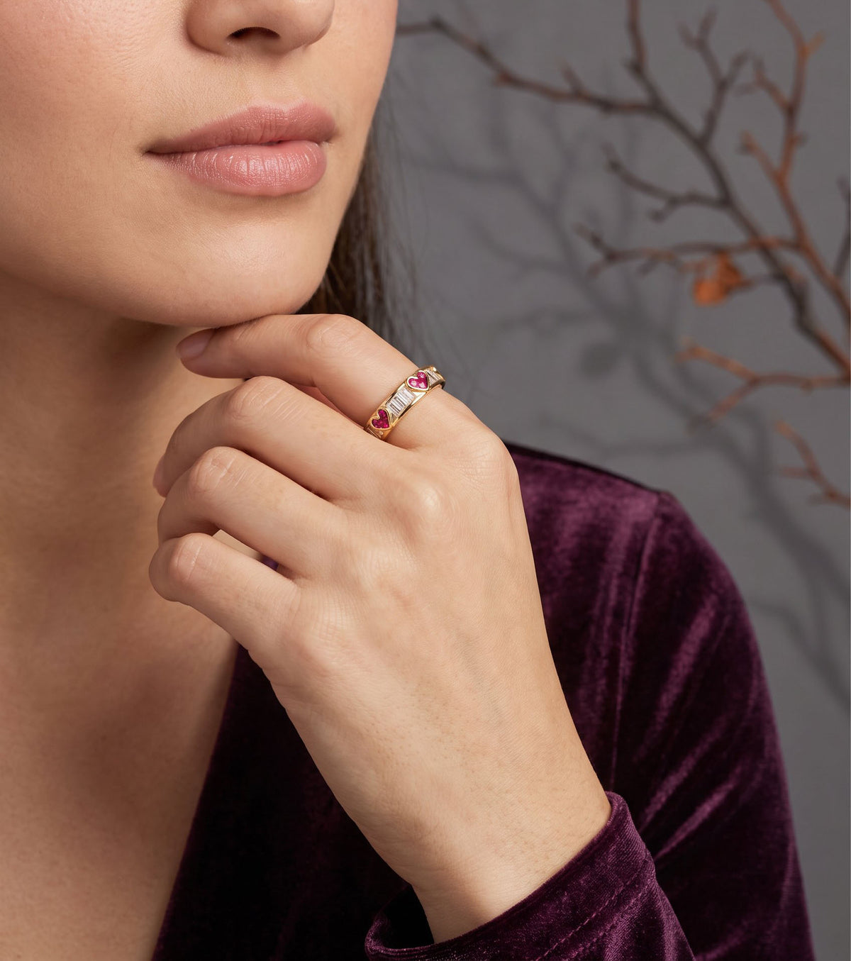 Love + Logic Ring | Gold Plated Recycled Brass with Cubic Zirconia