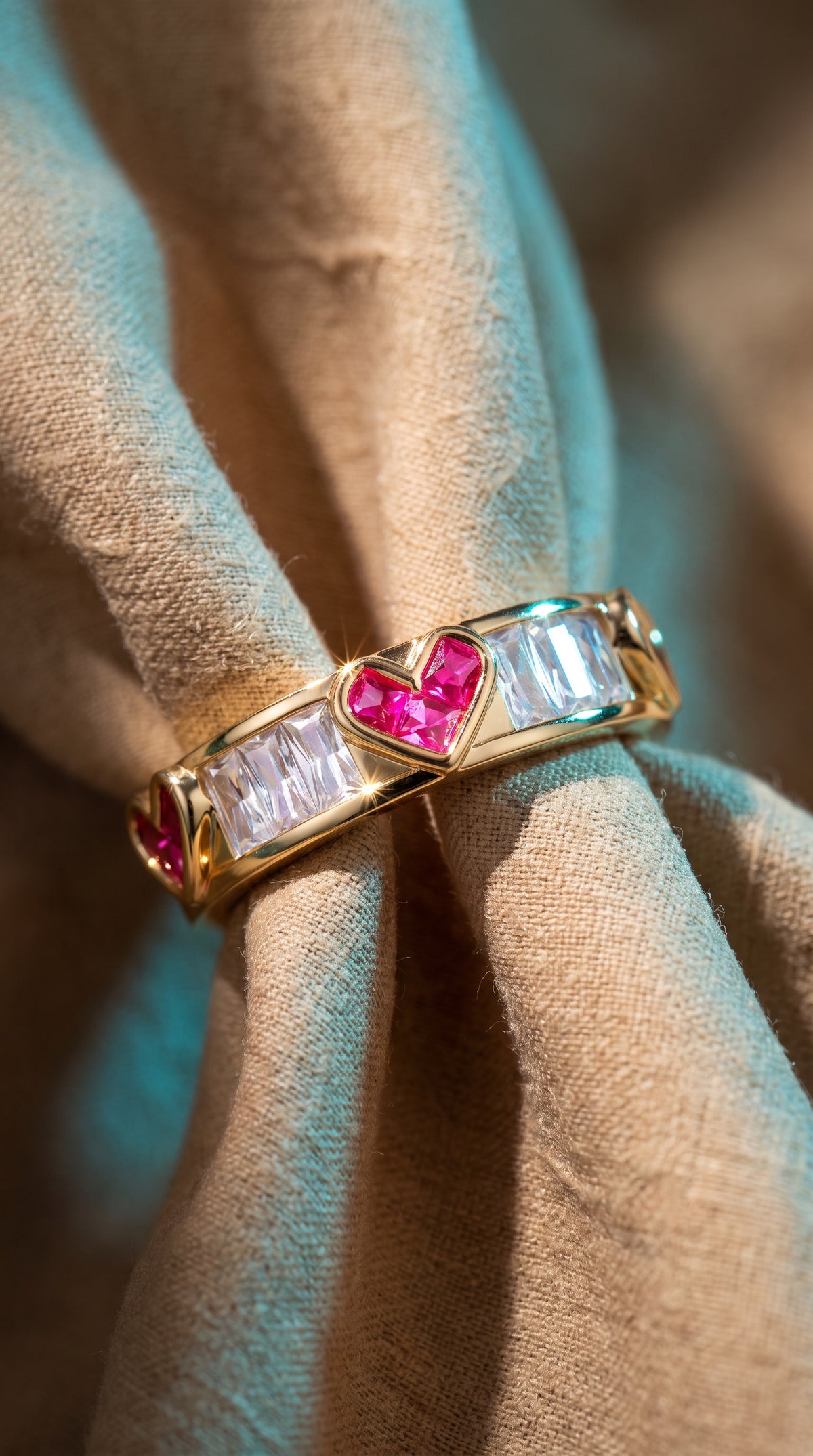 Love + Logic Ring | Gold Plated Recycled Brass with Cubic Zirconia