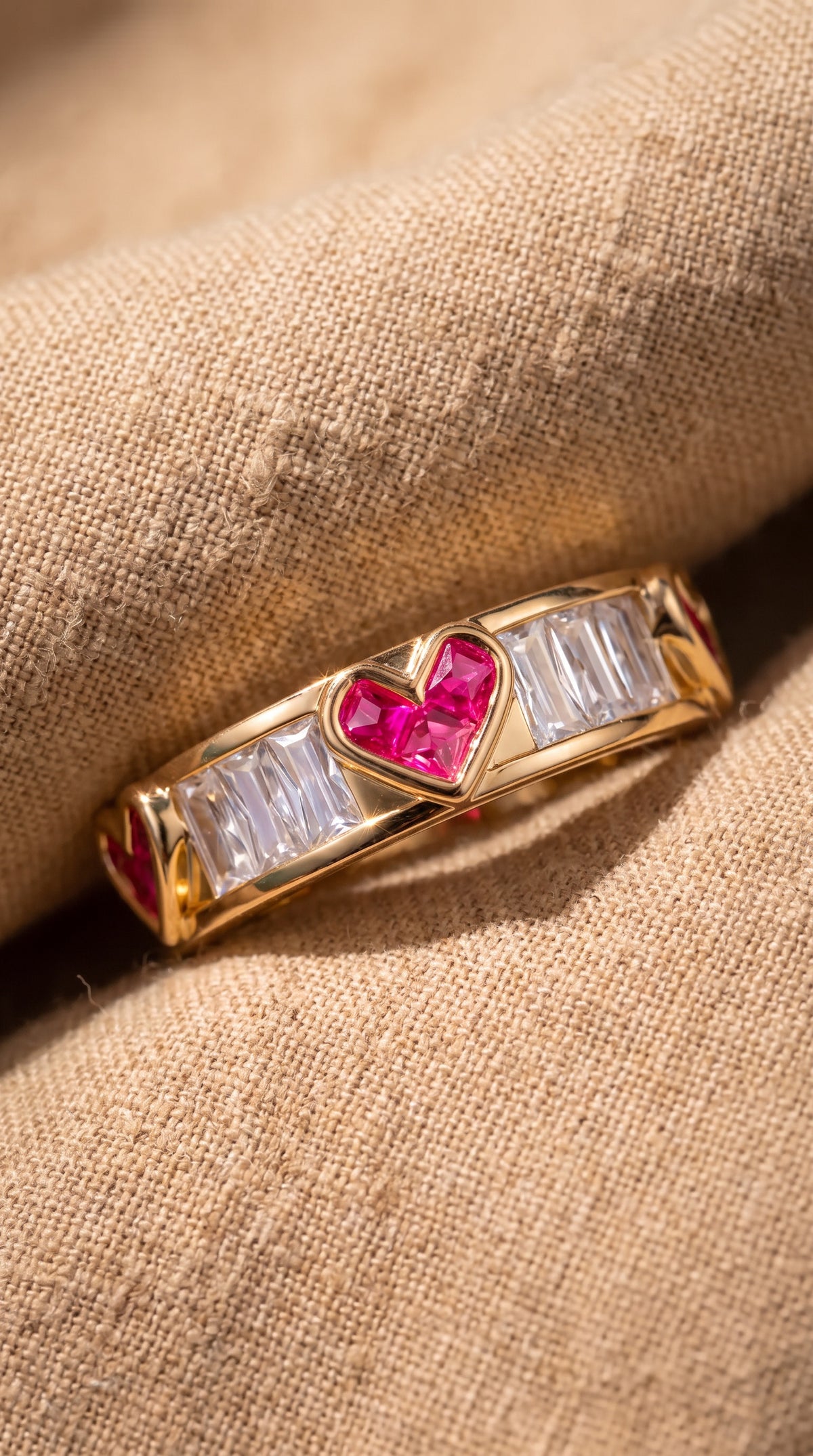 Love + Logic Ring | Gold Plated Recycled Brass with Cubic Zirconia