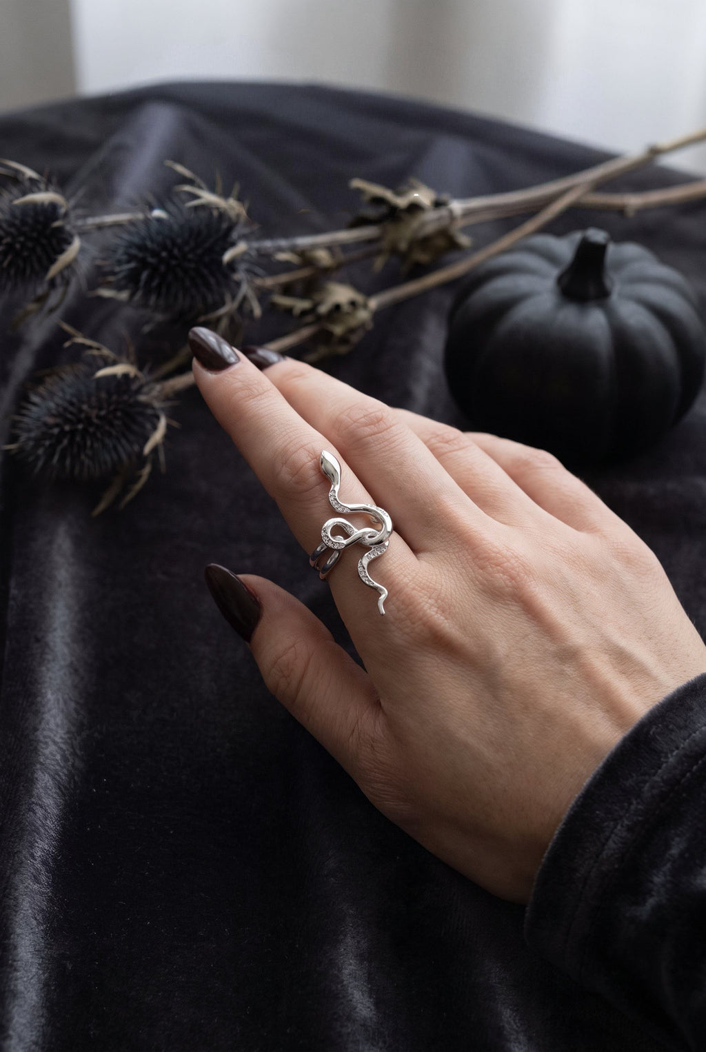 Serpent Flow Ring | Gold Plated Recycled Brass Serpent Wrap Statement Band