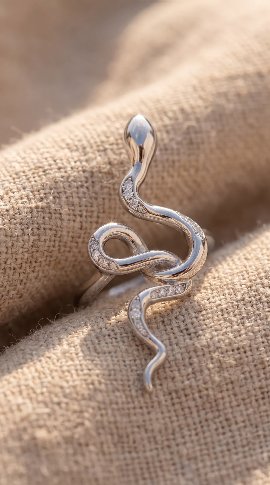 Serpent Flow Ring | Gold Plated Recycled Brass Serpent Wrap Statement Band