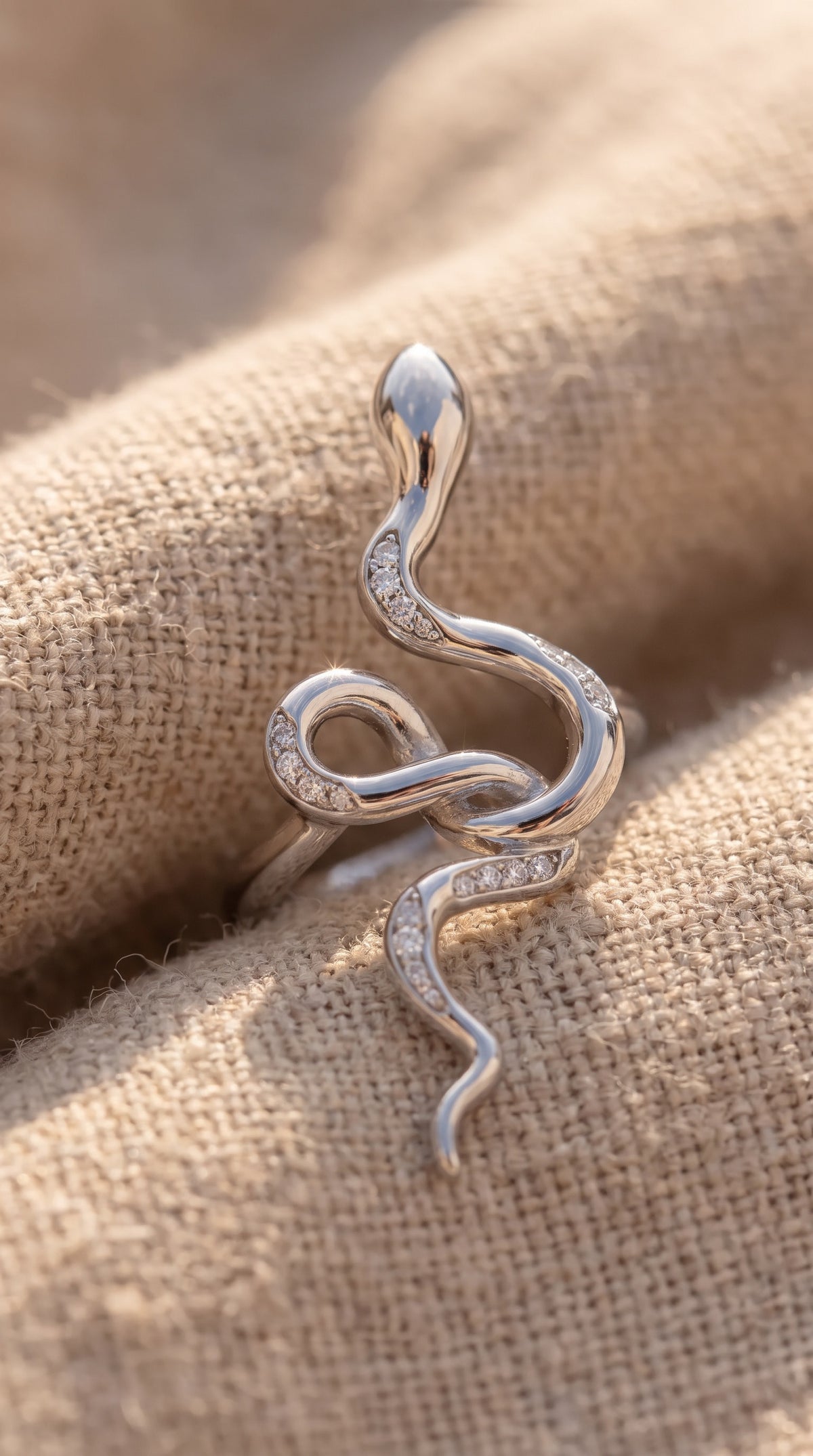 Serpent Flow Ring | Gold Plated Recycled Brass Serpent Wrap Statement Band