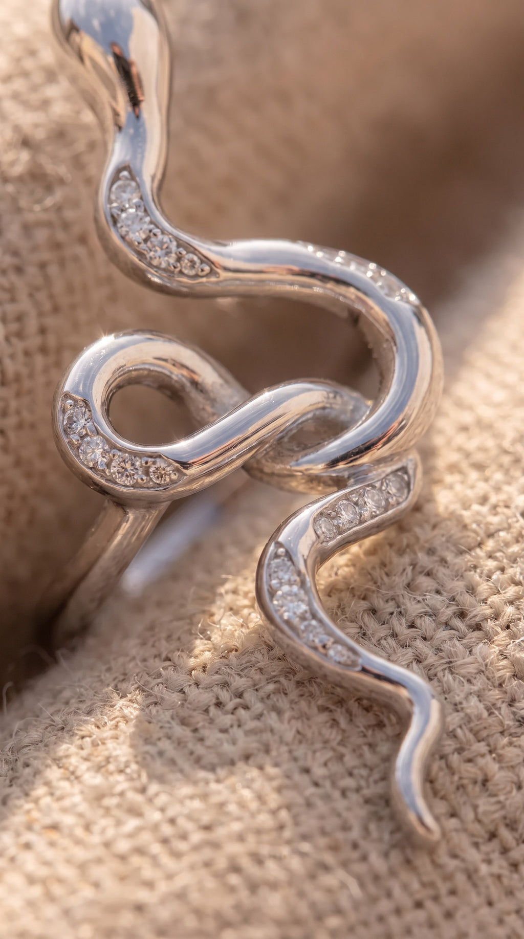 Serpent Flow Ring | Gold Plated Recycled Brass Serpent Wrap Statement Band