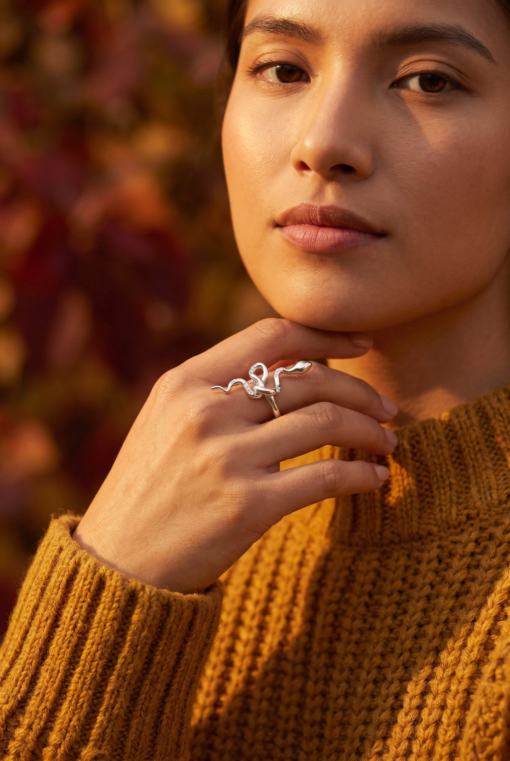 Serpent Flow Ring | Gold Plated Recycled Brass Serpent Wrap Statement Band