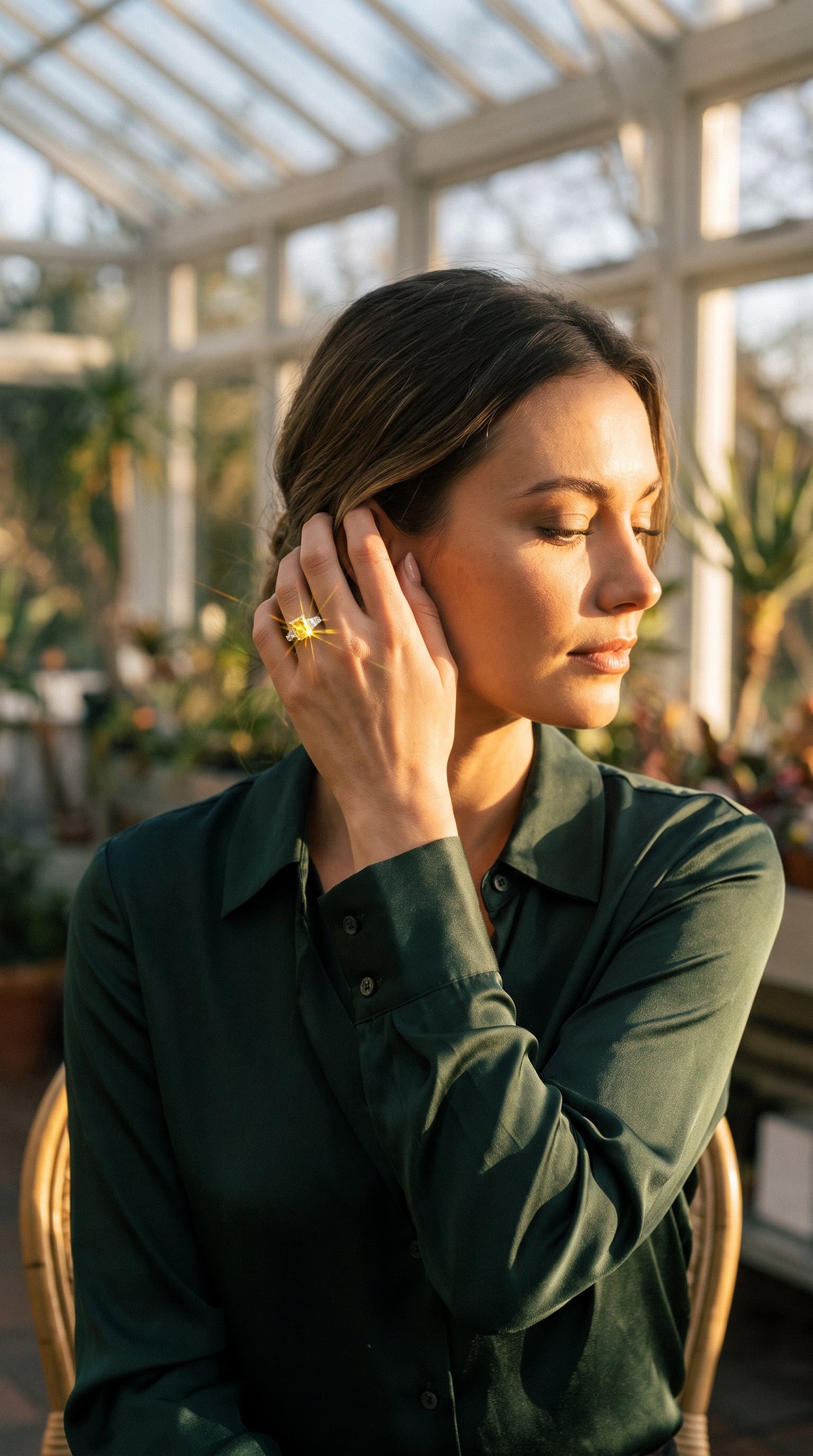 Sunset Sovereign Moissanite Ring | 925 Sterling Silver with Brilliant Cut Moissanite