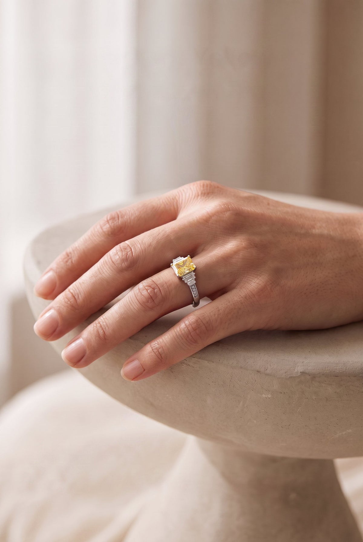 Sunset Sovereign Moissanite Ring | 925 Sterling Silver with Brilliant Cut Moissanite