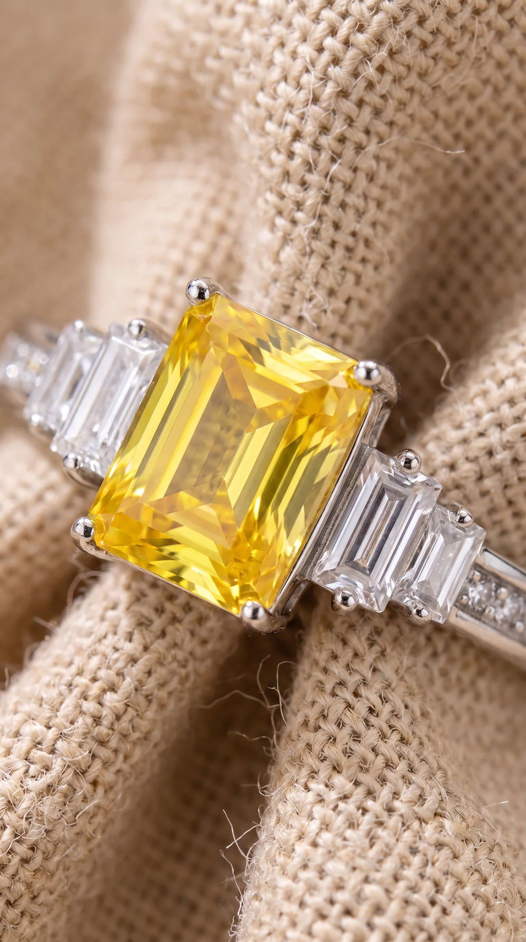 Sunset Sovereign Moissanite Ring | 925 Sterling Silver with Brilliant Cut Moissanite