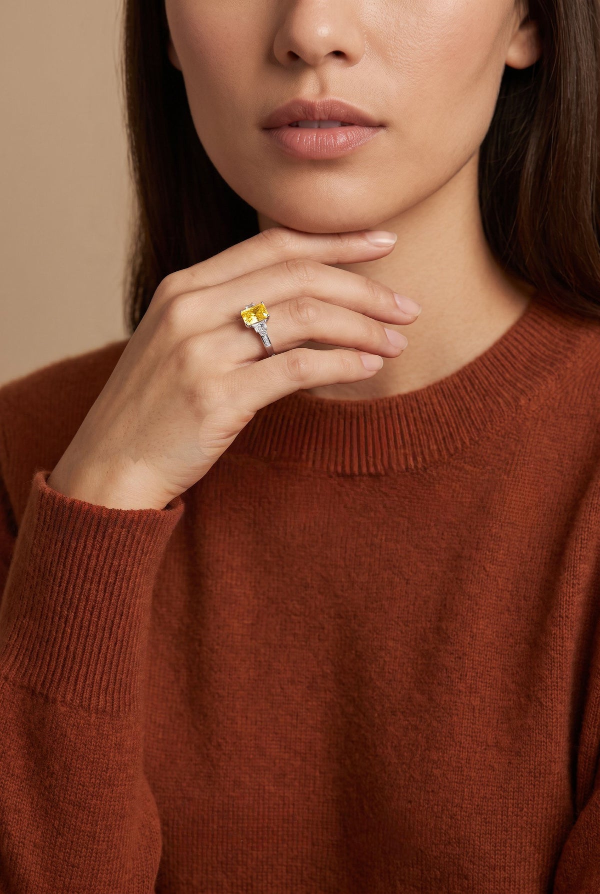 Sunset Sovereign Moissanite Ring | 925 Sterling Silver with Brilliant Cut Moissanite