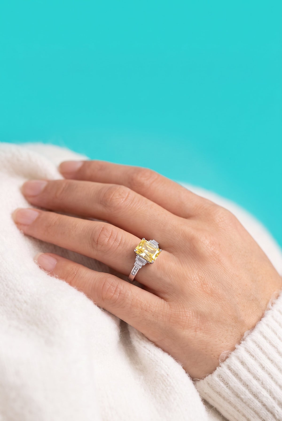 Sunset Sovereign Moissanite Ring