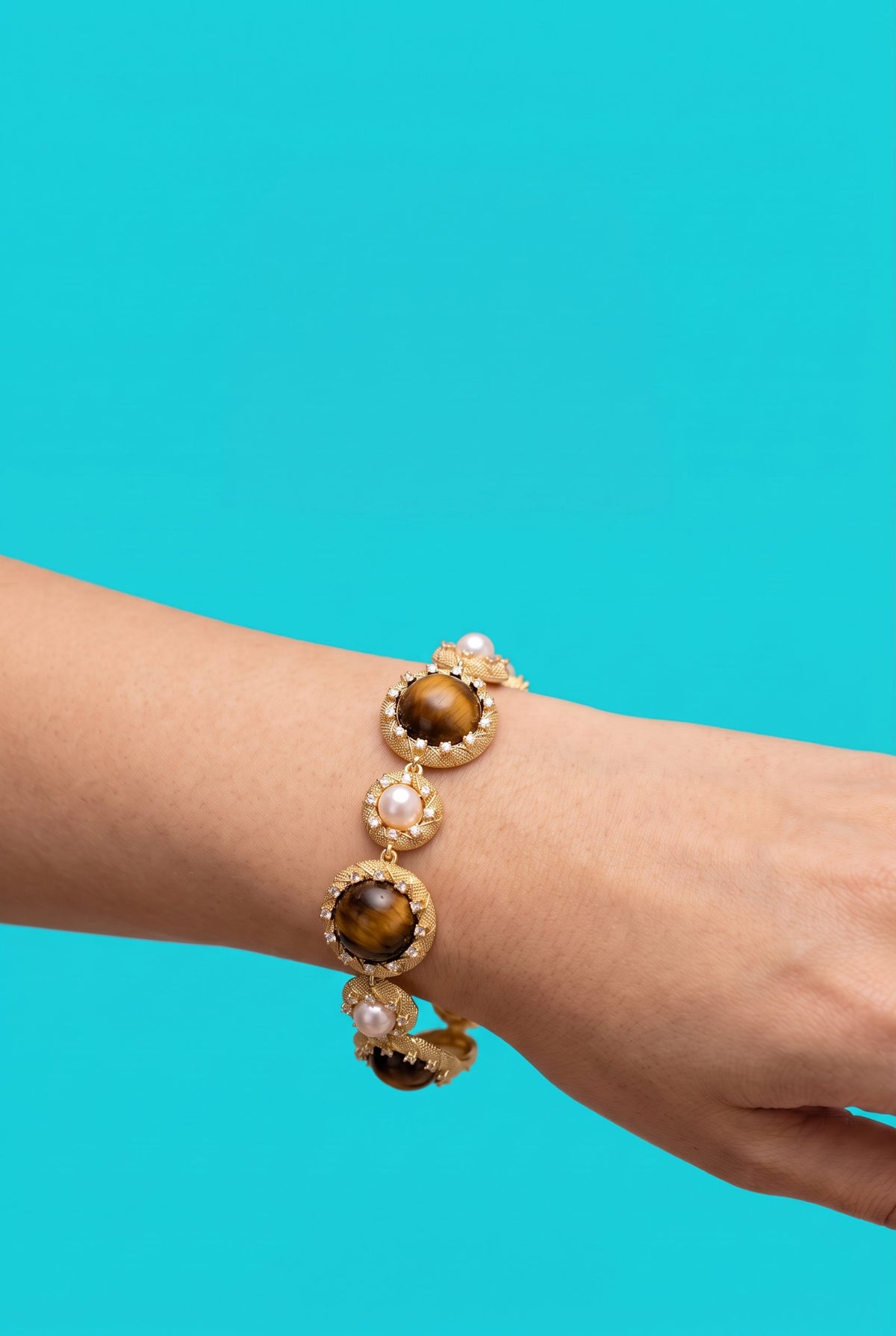 Tiger's Eye Pearl Wisdom Bracelet