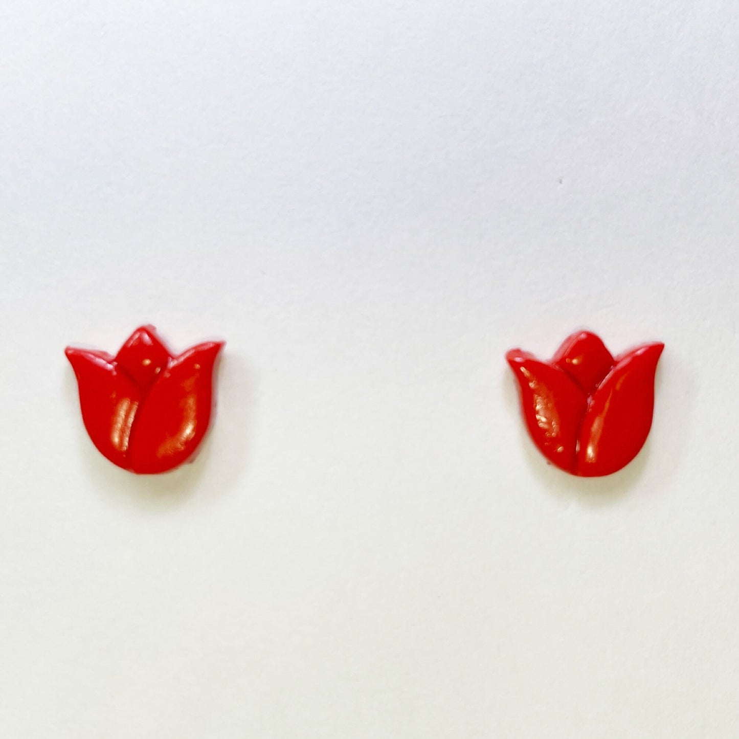 Tulip Mini Stud Earrings, Spring Flowers, Polymer Clay Earrings, Hypoallergenic, Lightweight, Great Friend Gift, Minimalist