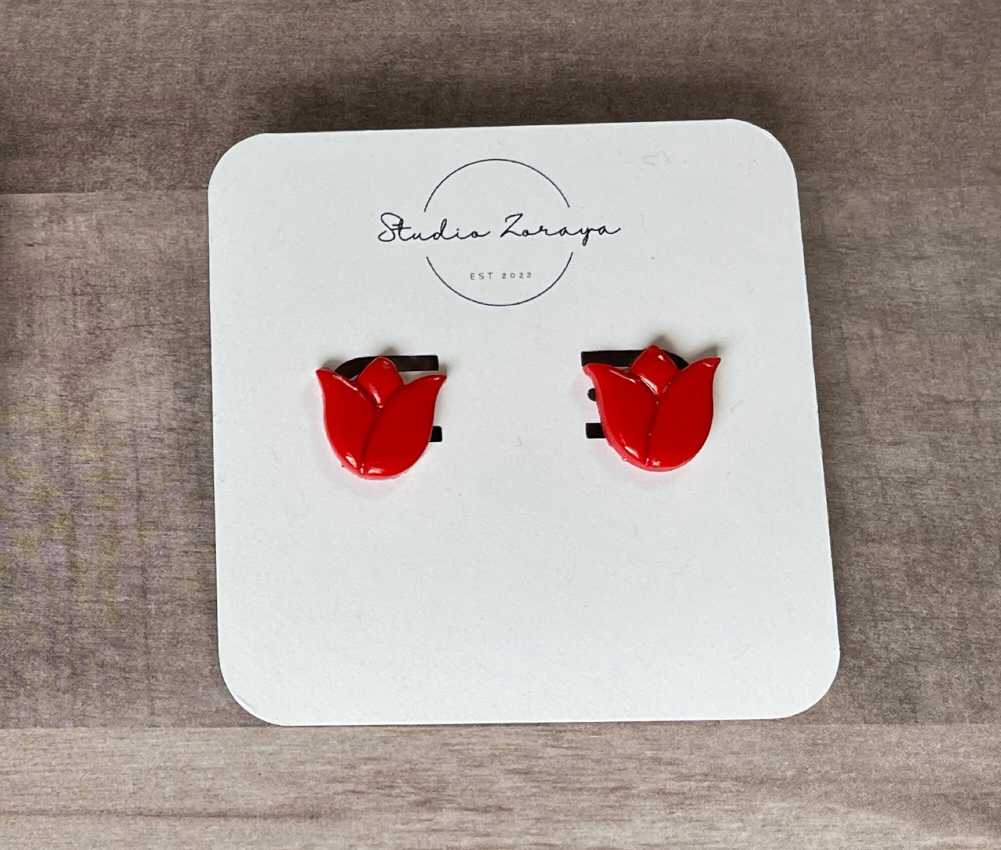 Tulip Mini Stud Earrings, Spring Flowers, Polymer Clay Earrings, Hypoallergenic, Lightweight, Great Friend Gift, Minimalist