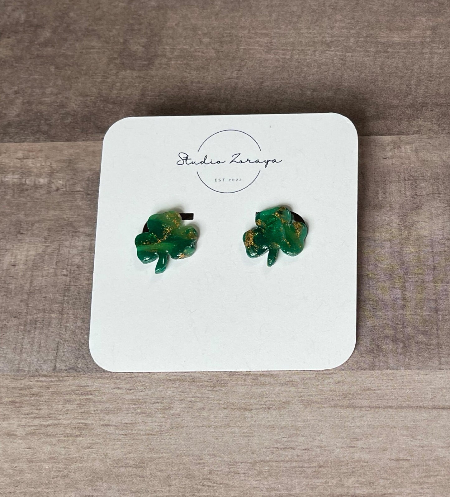 Shamrock Mini Stud Earrings, Spring Flowers, St Patrick’s, Polymer Clay Earrings, Hypoallergenic, Lightweight, Great Friend Gift, Minimalist