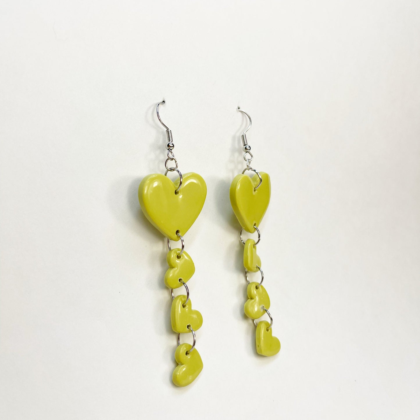 Margarita Hearts Dangle Earrings, Valentine's and Galentine’s Day, Polymer Clay Earrings, Hypoallergenic, Lightweight, Great Friend Gift