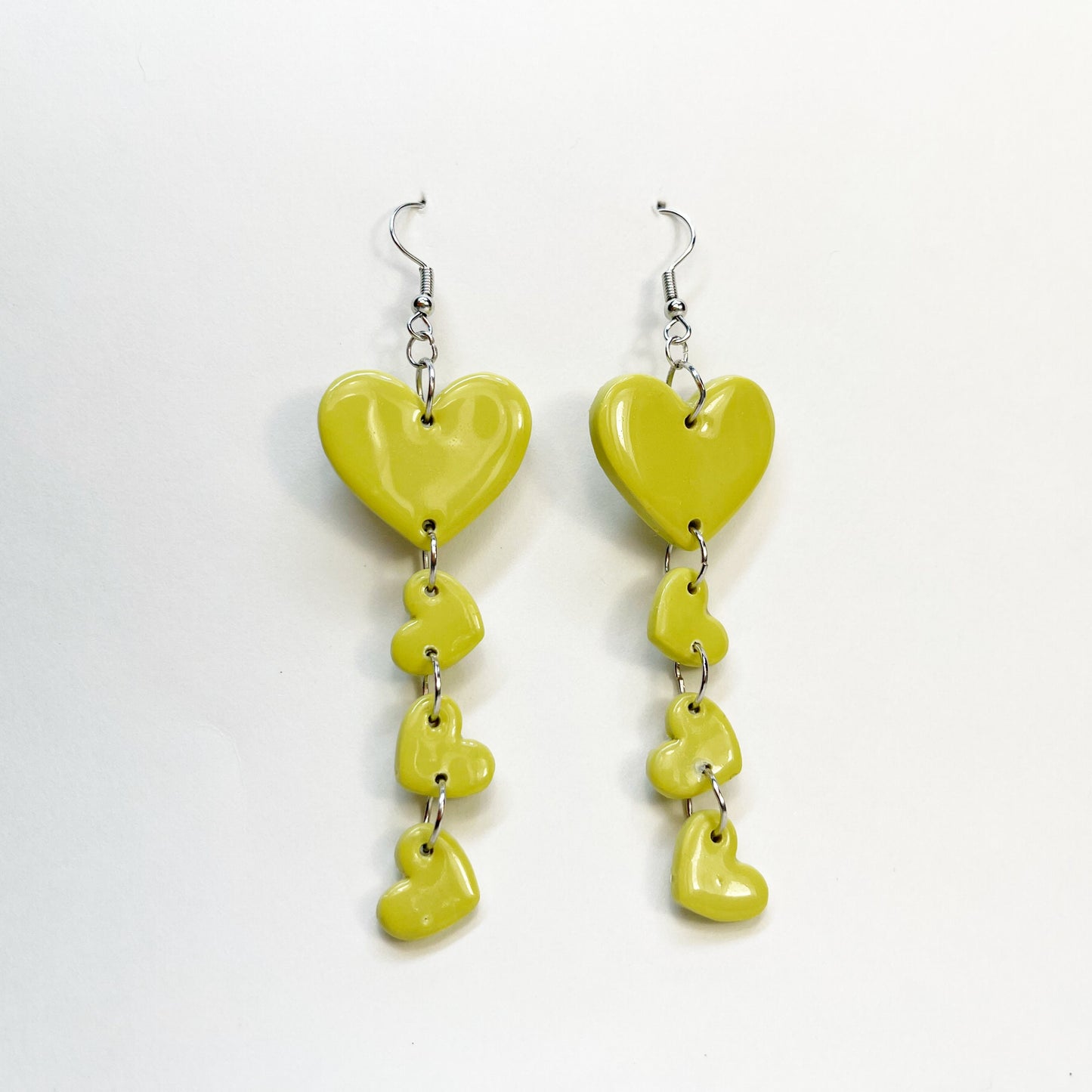 Margarita Hearts Dangle Earrings, Valentine's and Galentine’s Day, Polymer Clay Earrings, Hypoallergenic, Lightweight, Great Friend Gift