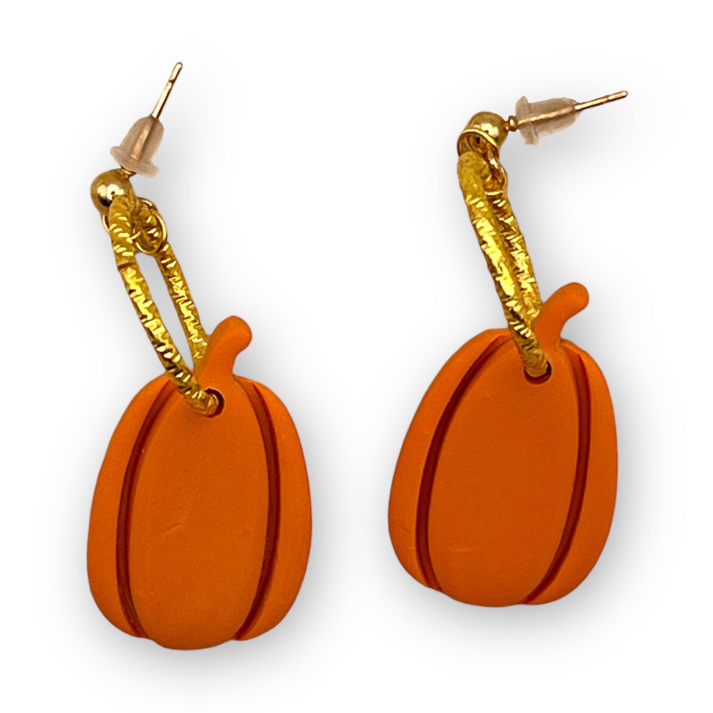 Tall Golden Pumpkins Dangle Earrings