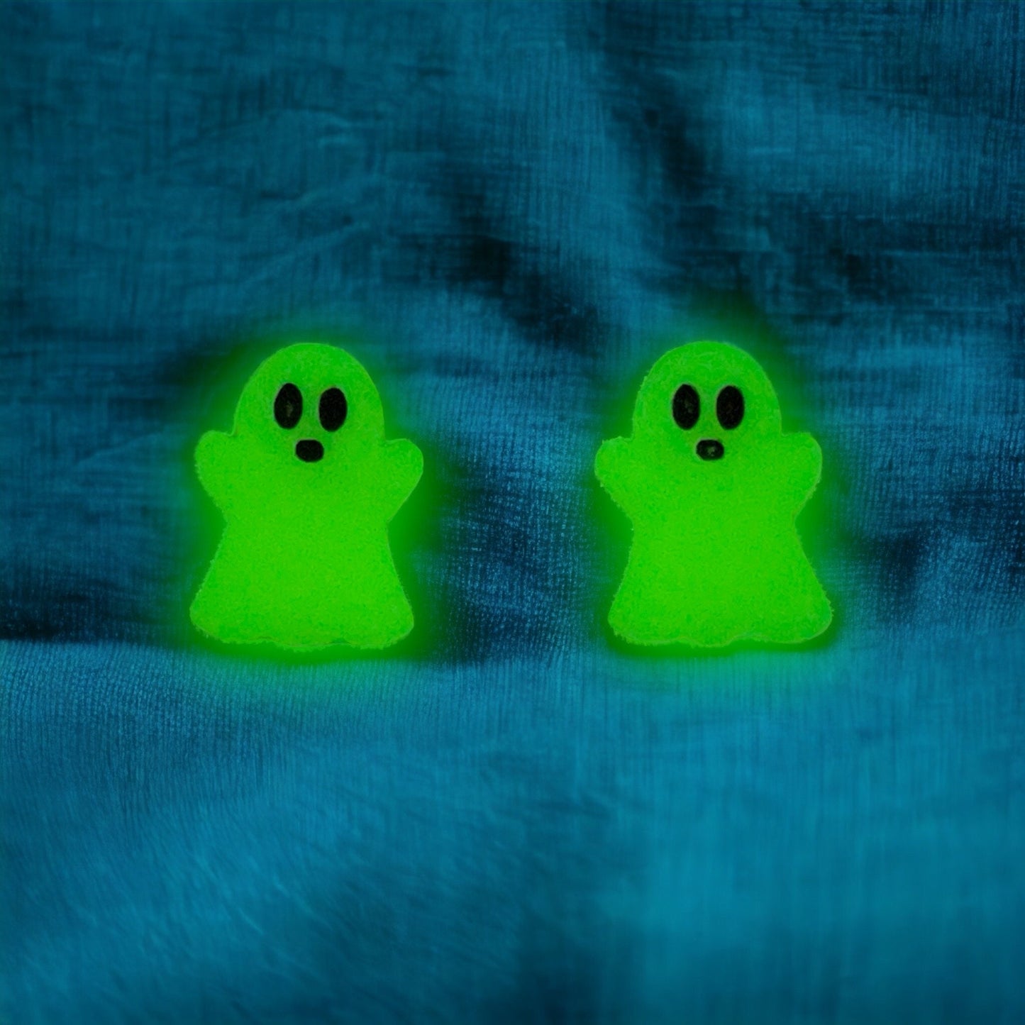 Glow-in-the-Dark White Ghost Stud Earrings