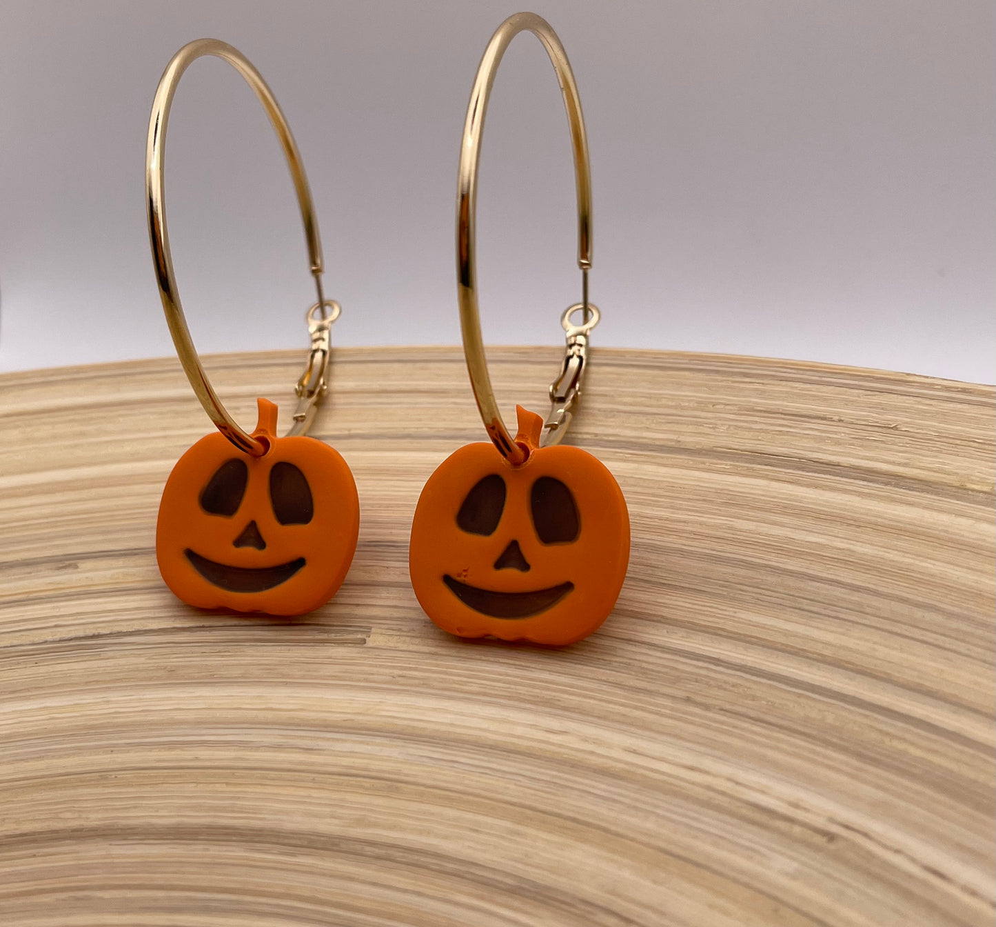 Jack O’Lantern Gold Hoop Earrings