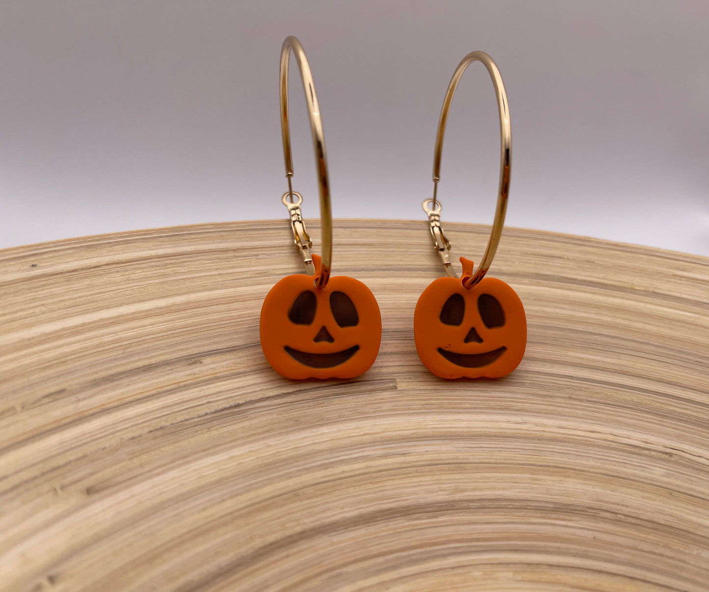 Jack O’Lantern Gold Hoop Earrings