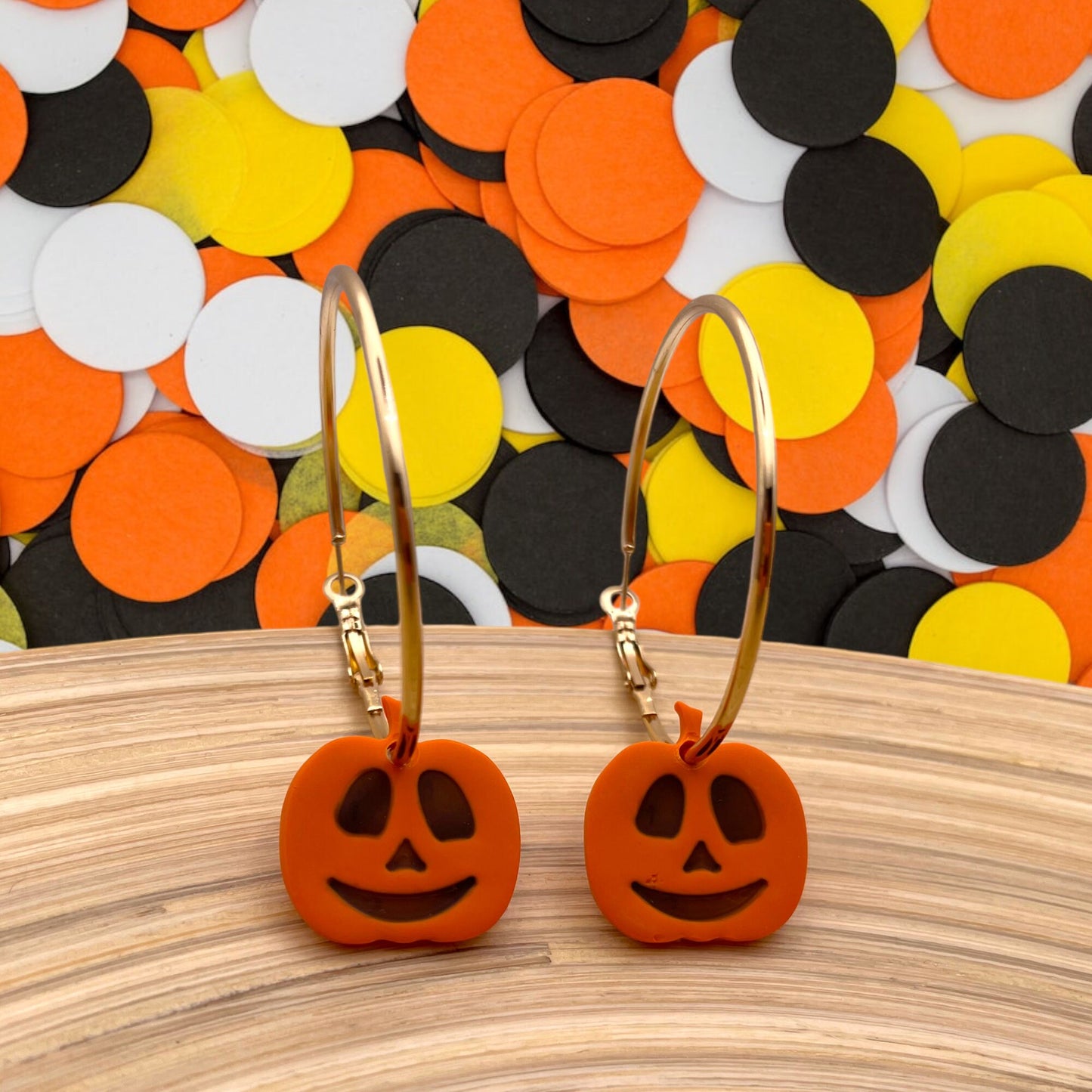 Jack O’Lantern Gold Hoop Earrings