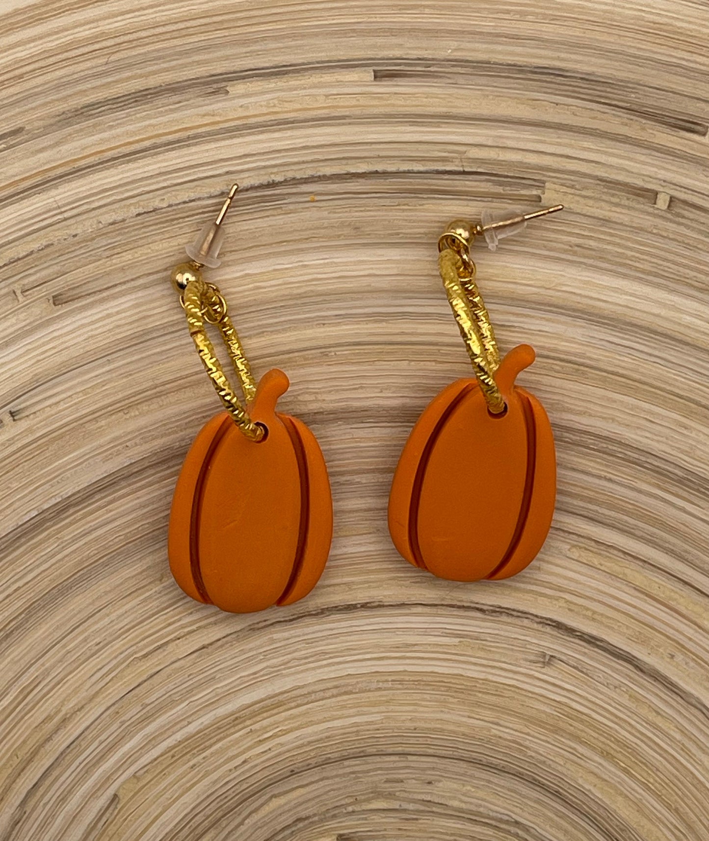 Tall Golden Pumpkins Dangle Earrings