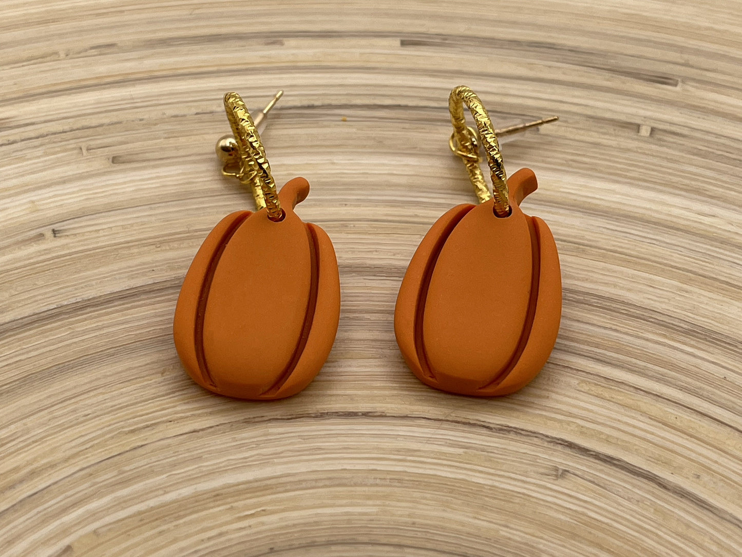 Tall Golden Pumpkins Dangle Earrings