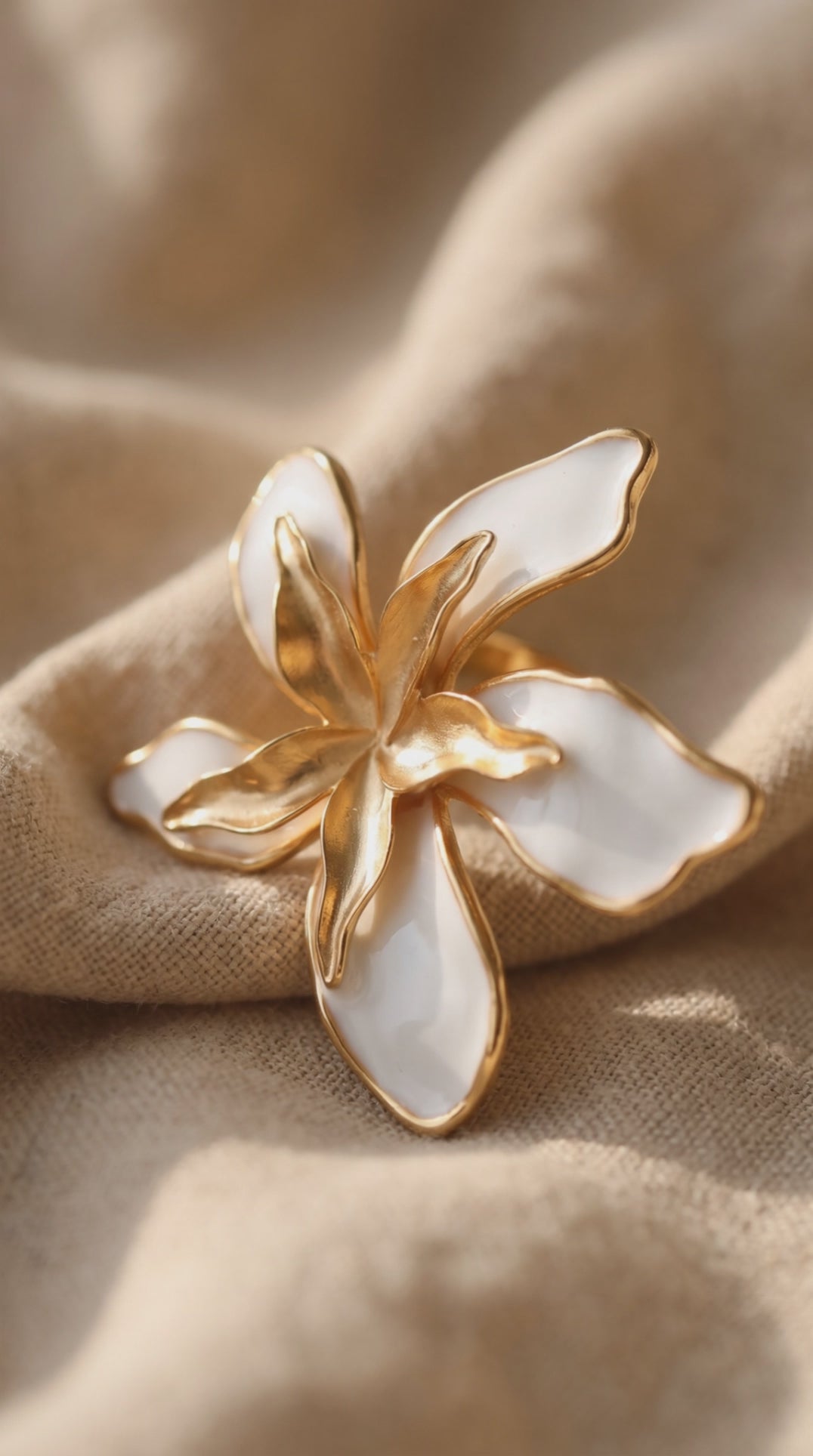 Lily Bloom Statement Ring | Gold Plated Recycled Brass Floral Ring