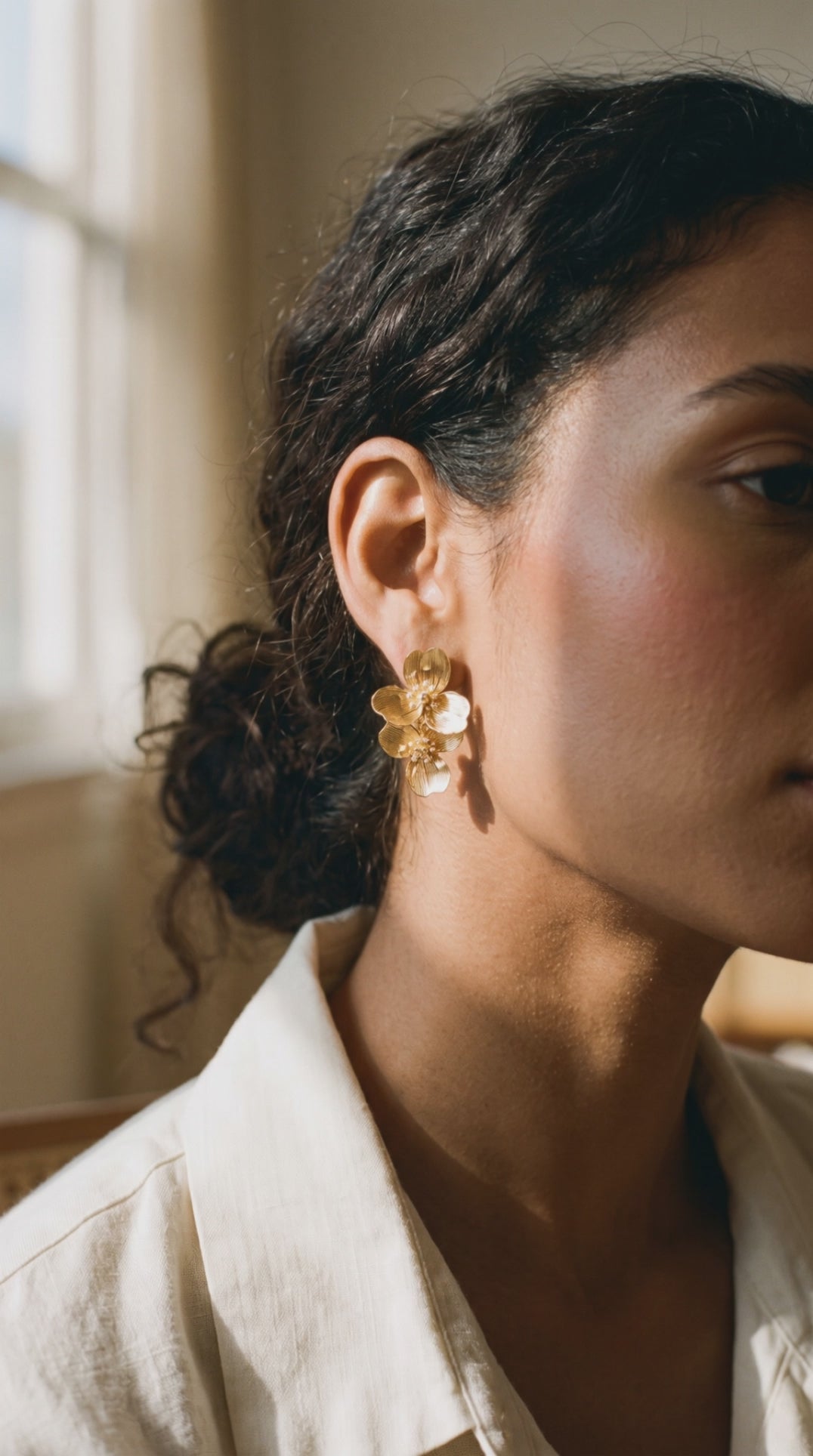Golden Bloom Double Earrings