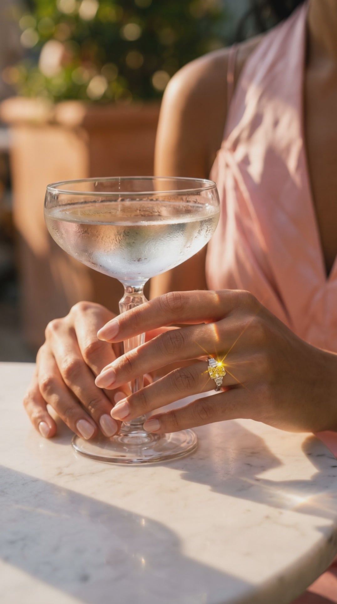 Sunset Sovereign Moissanite Ring